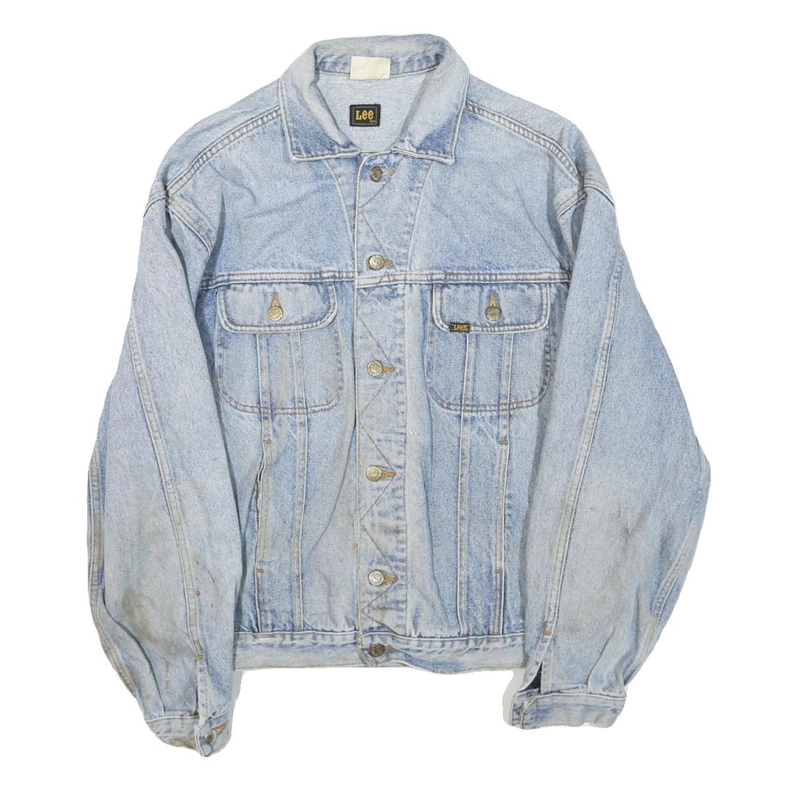 LEE Mens Blue Denim Jacket XL Cotton Blend Button Closure Classic Fit Casual Refurbished - N/A refurbished available on Cerqular