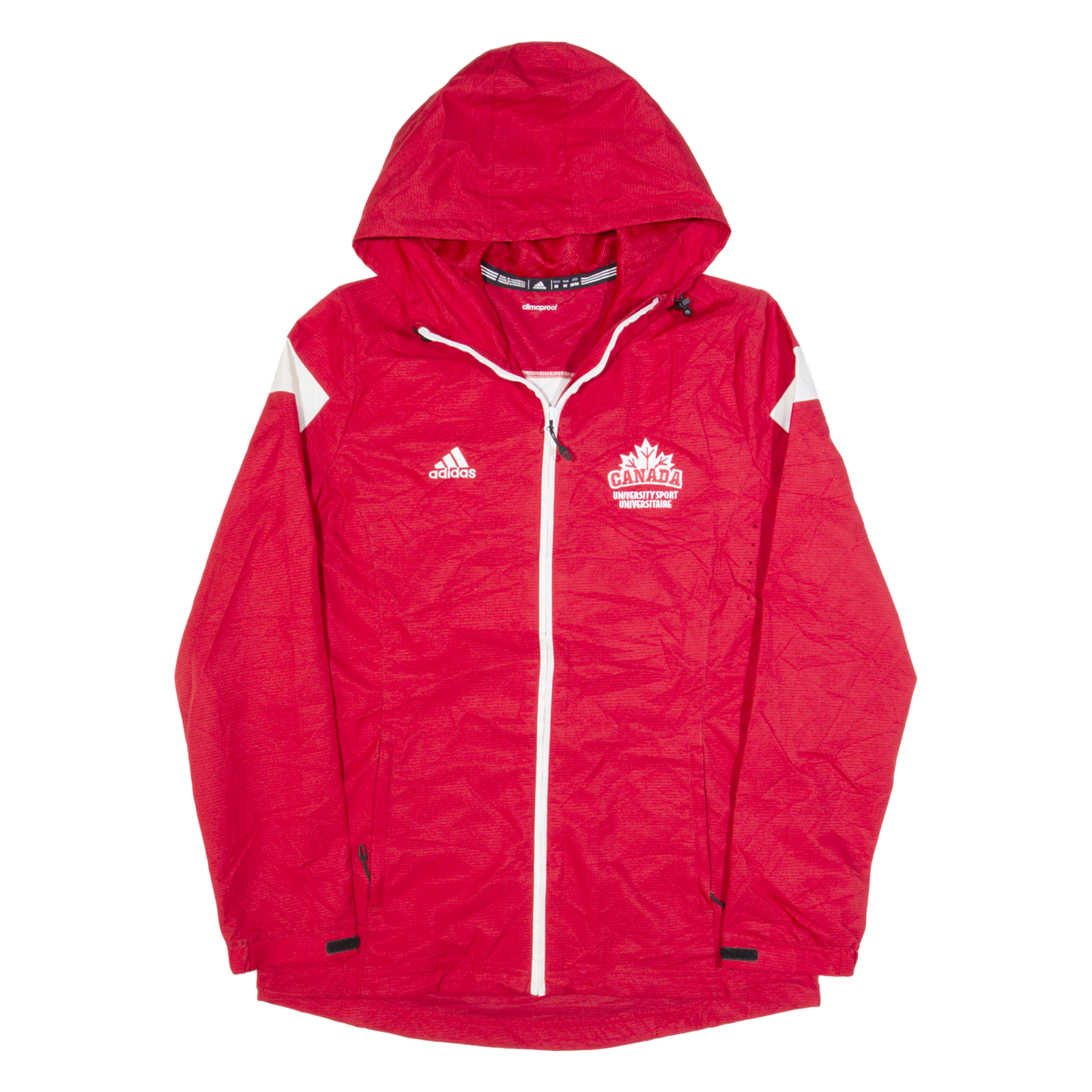 ADIDAS Canada University Sport Mens Rain Jacket Red USA Hooded M Refurbished - N/A refurbished available on Cerqular