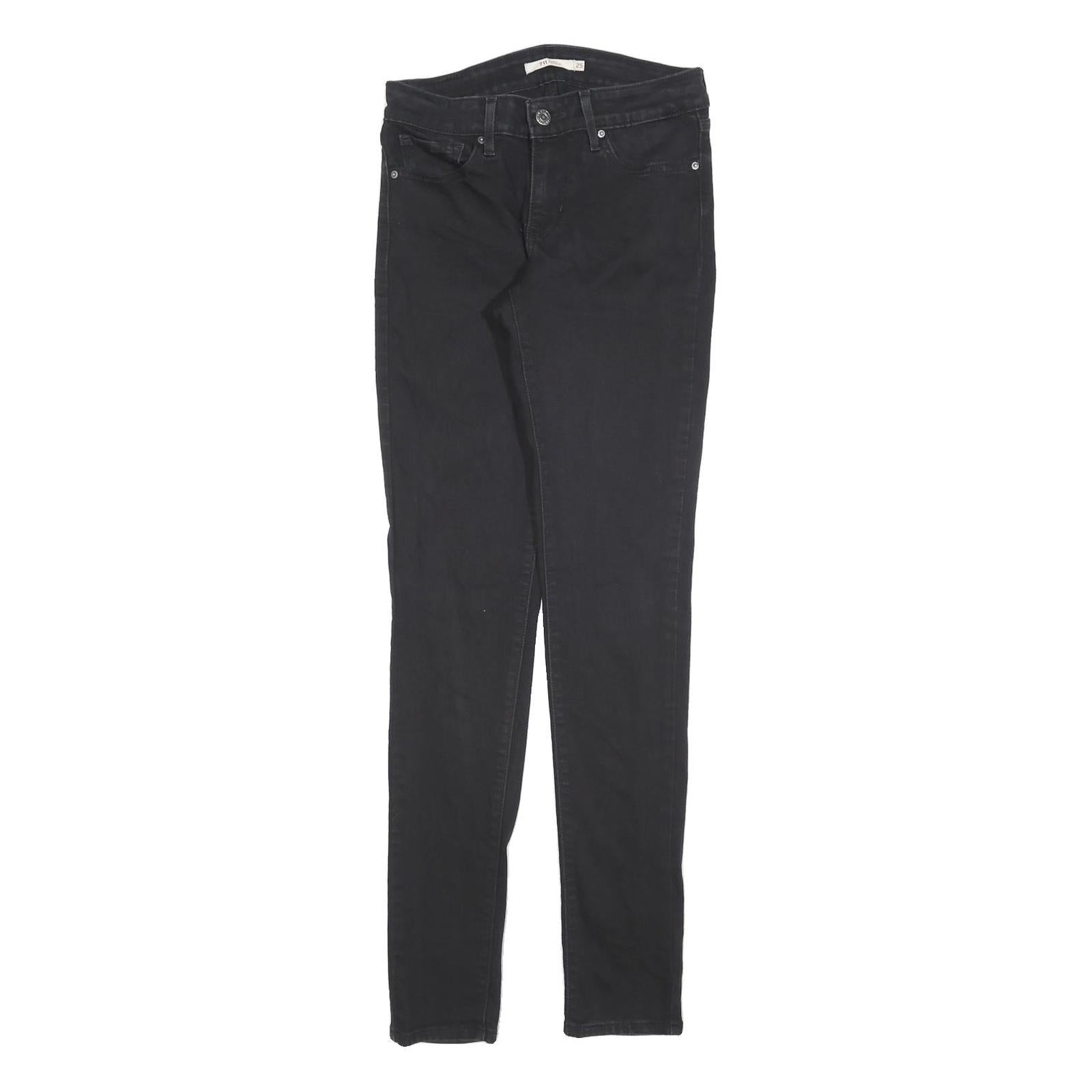 LEVI'S 711 Womens Jeans Black Slim Skinny Denim W25 L32 Stylish Comfort Refurbished - N/A refurbished available on Cerqular