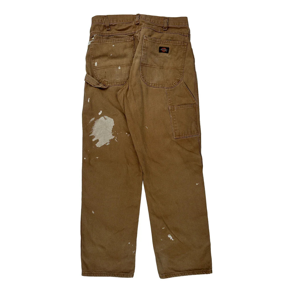 Dickies Double Knee Carpenter Trousers - 30W 31L Brown Cotton Refurbished - Thrifted (note: this is a term often used to describe second- refurbished available on Cerqular
