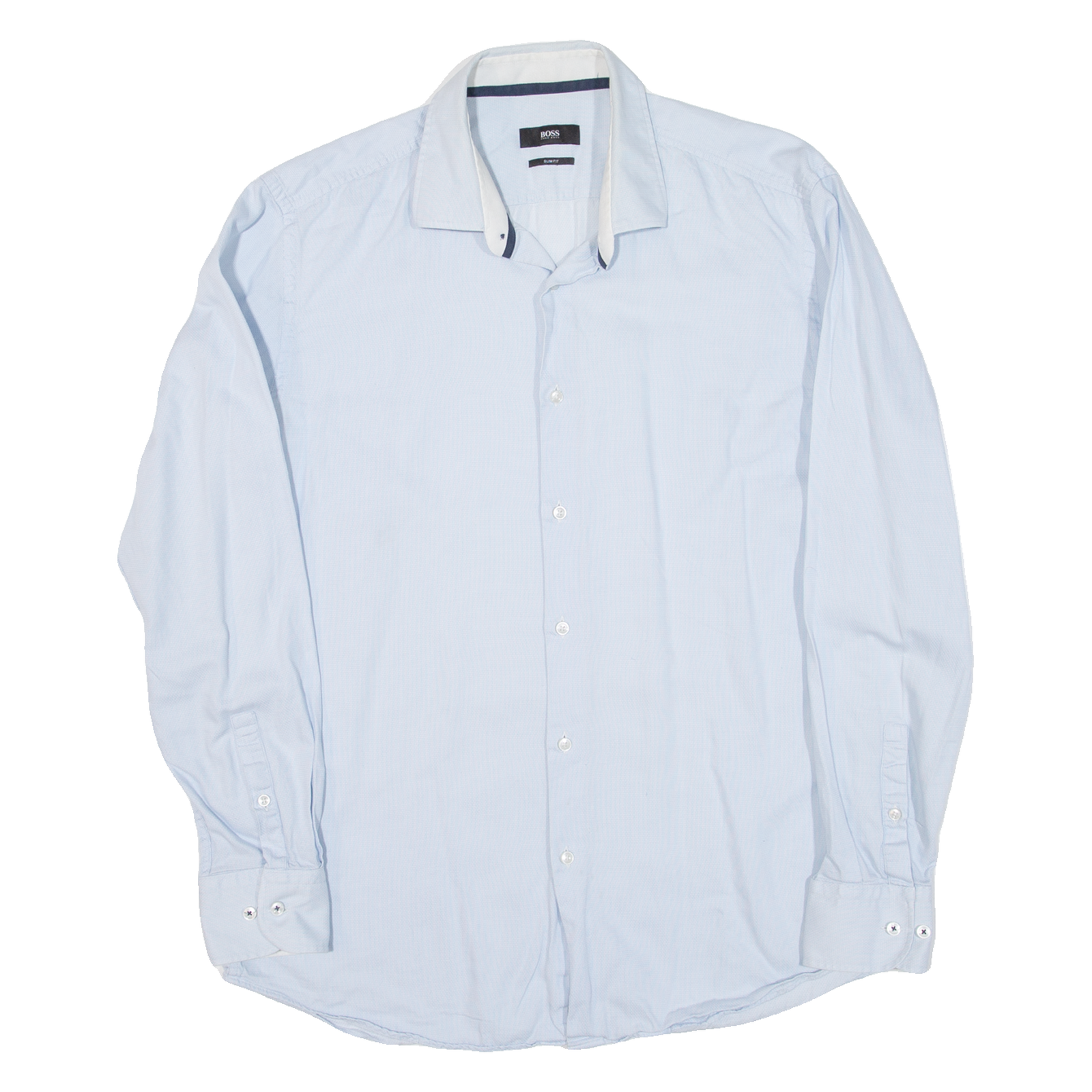 Buy BOSS Slim Fit Mens Plain Shirt Blue Long Sleeve L Refurbished - $28.59 BOSS Slim Fit Mens Plain Shirt Blue Long Sleeve L Refurbished - N/A refurbished available on Cerqular
