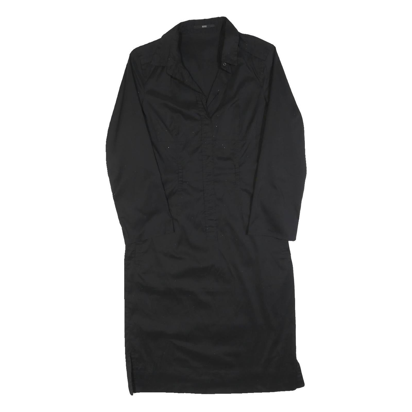 Buy HUGO BOSS Womens Black Shirt Dress Cotton Blend Long Sleeve Knee Length S Formal Refurbished - $66.29 HUGO BOSS Womens Black Shirt Dress Cotton Blend Long Sleeve Knee Length S Formal Refurbished - N/A refurbished available on Cerqular