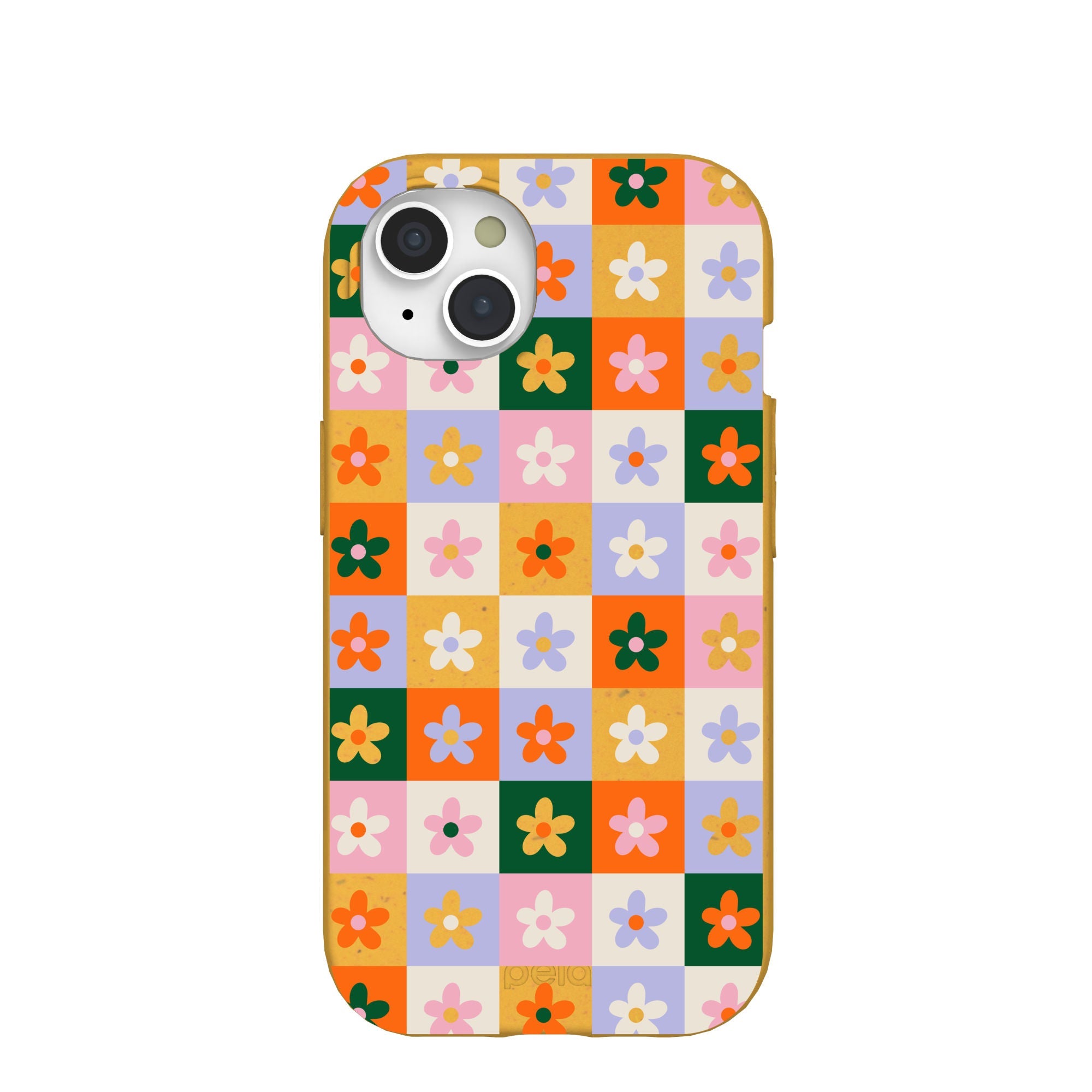 Honey Flower Tiles iPhone 15 Case Refurbished - Pela Case refurbished available on Cerqular