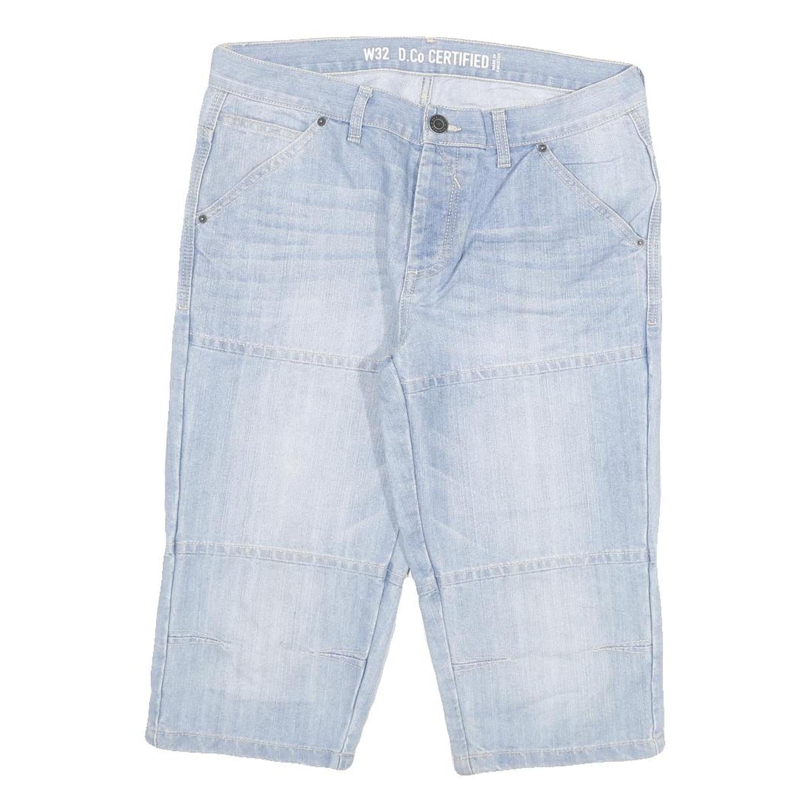 D CO Mens Shorts Blue Denim Casual L W32 Cotton Blend Comfortable Relaxed Fit Refurbished - N/A refurbished available on Cerqular