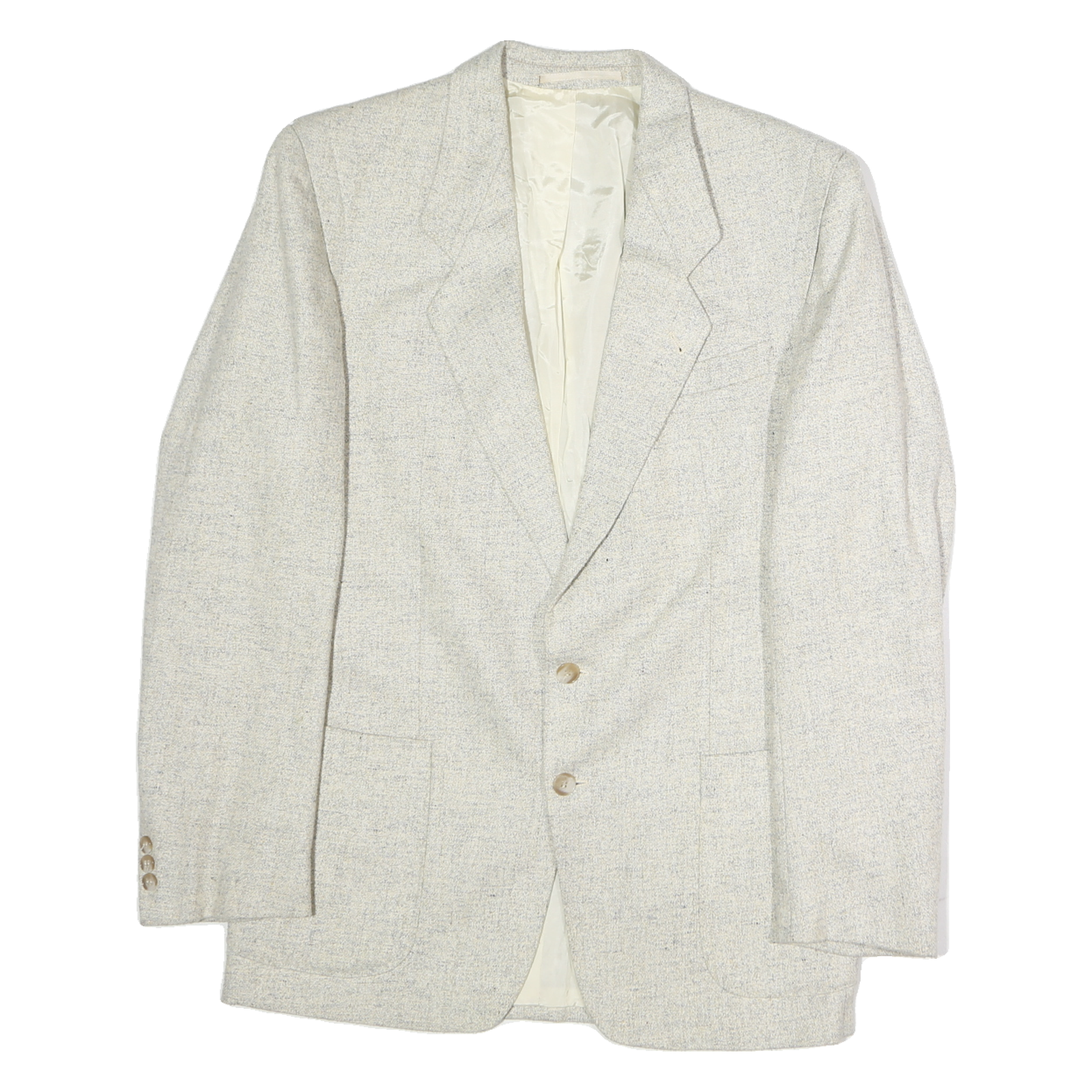 POINTSMAN Mens Cream Jacket M Cotton Blend Button Classic Plain Tailored Blazer Refurbished - N/A refurbished available on Cerqular