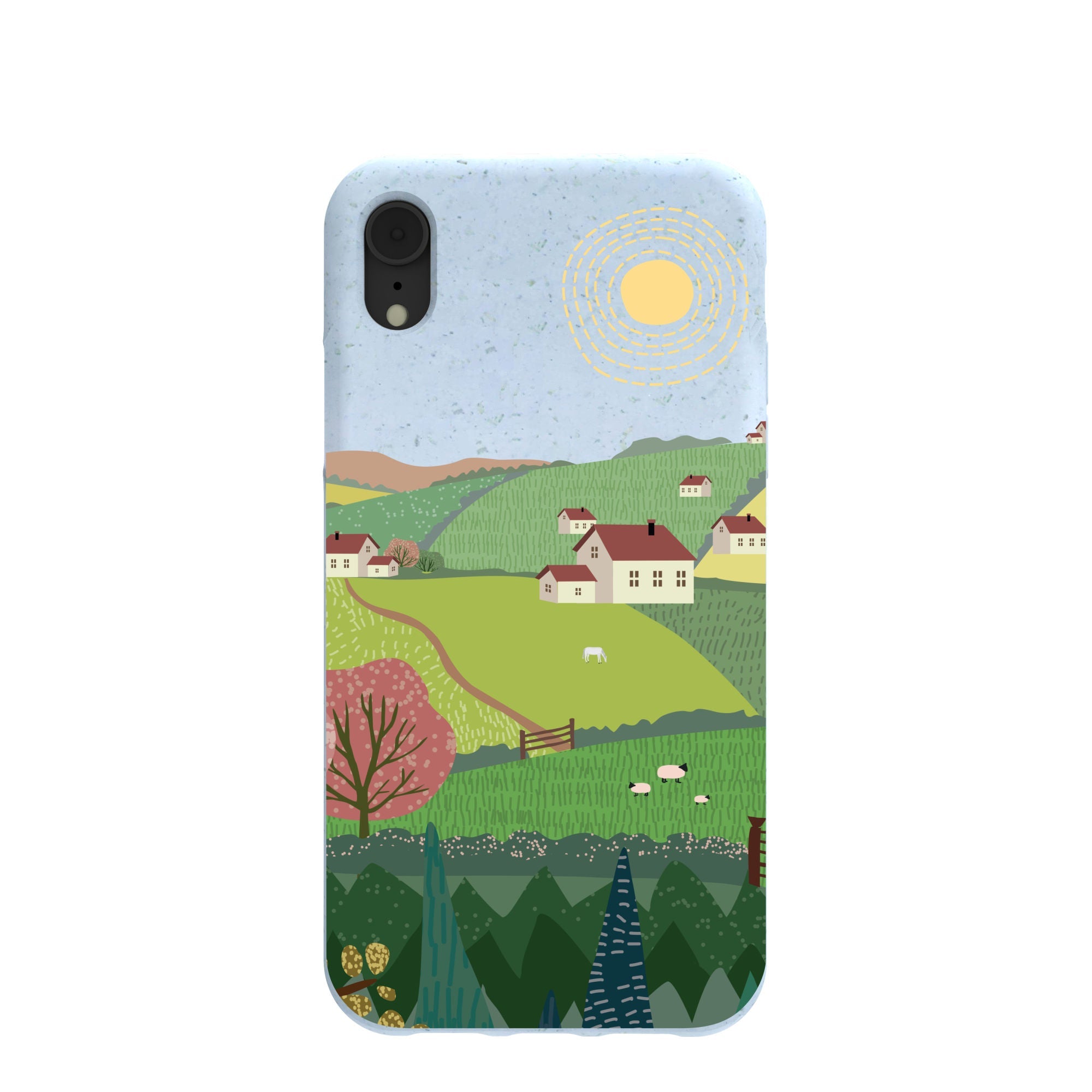 Powder Blue Sunny Countryside iPhone XR Case Refurbished - Pela Case refurbished available on Cerqular