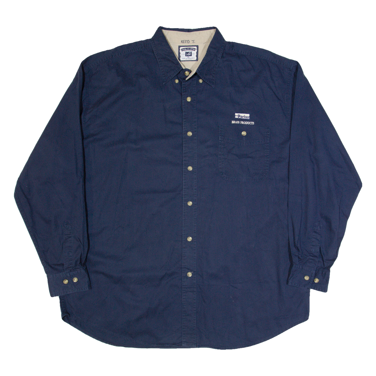 LEE Mens Worker Shirt Blue 90s Long Sleeve XL Refurbished - N/A refurbished available on Cerqular