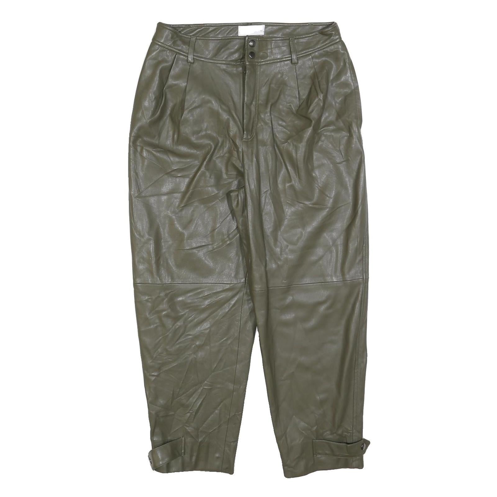 MNG Womens Polyester Khaki Regular Tapered Trousers W32 L26 Zip Closure Stylish Refurbished - N/A refurbished available on Cerqular