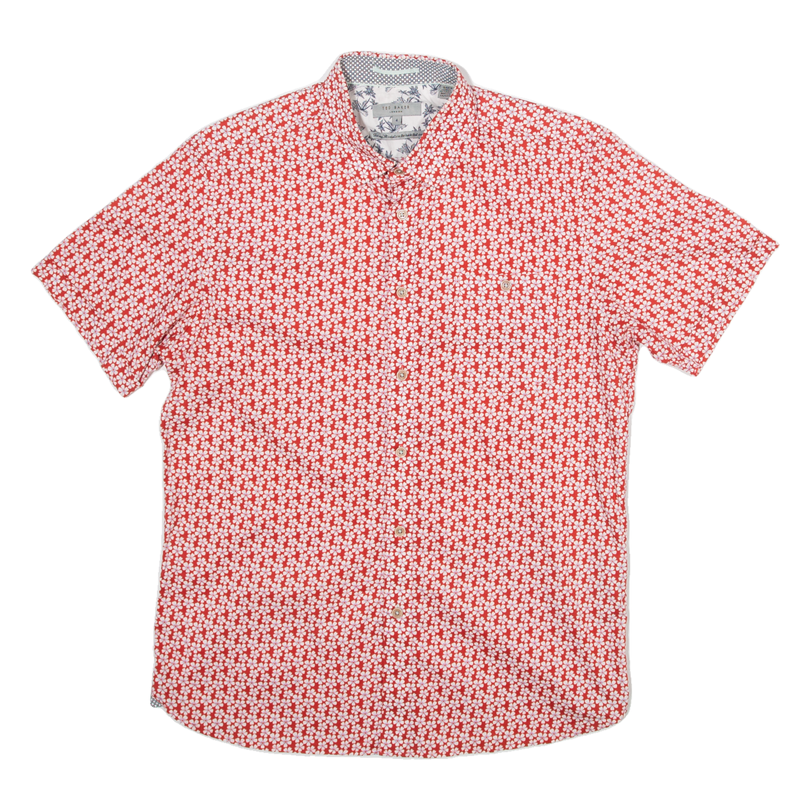 TED BAKER Mens Shirt Red Floral M Refurbished - N/A refurbished available on Cerqular