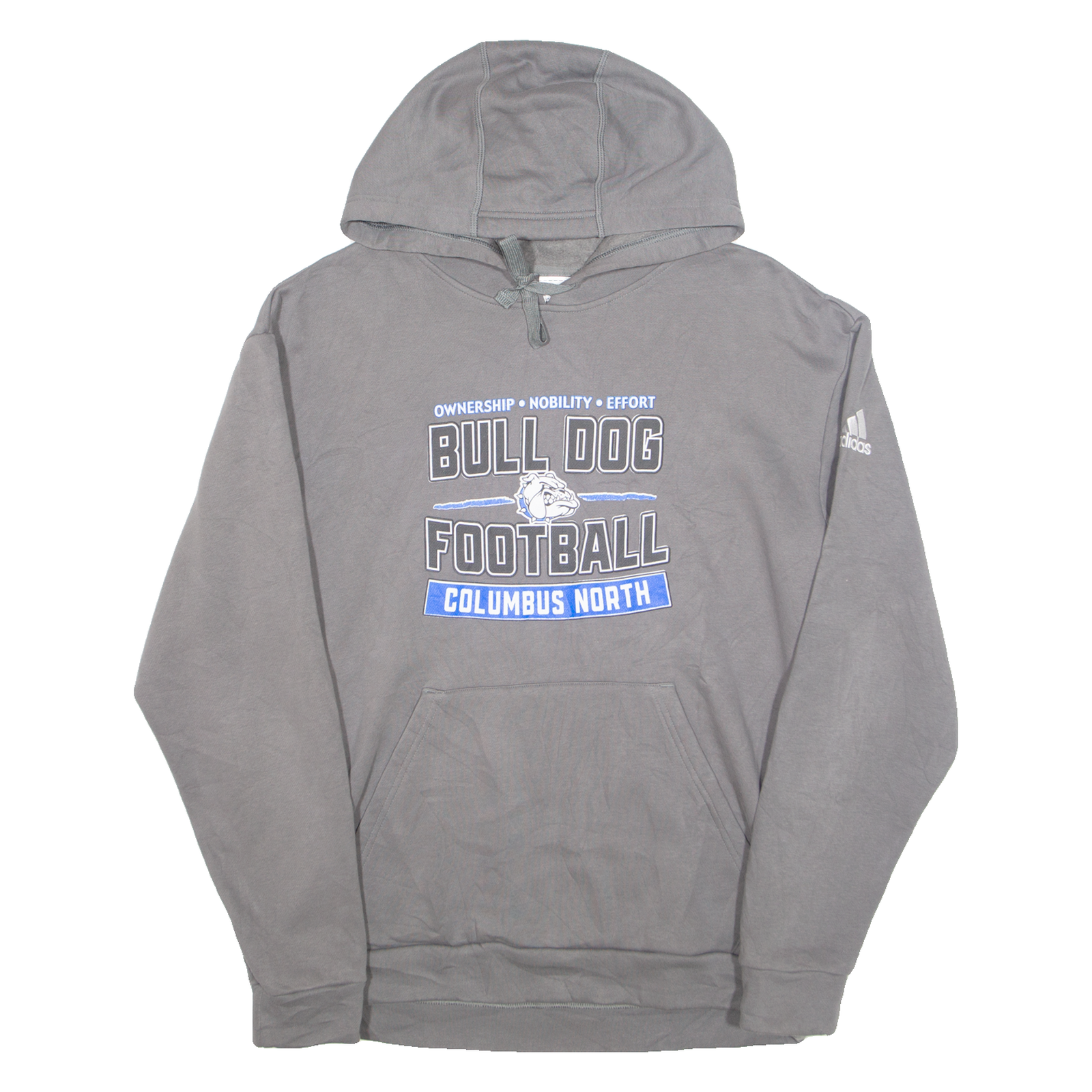 ADIDAS Bulldog Football Columbus North Mens Grey Hoodie USA M Refurbished - N/A refurbished available on Cerqular