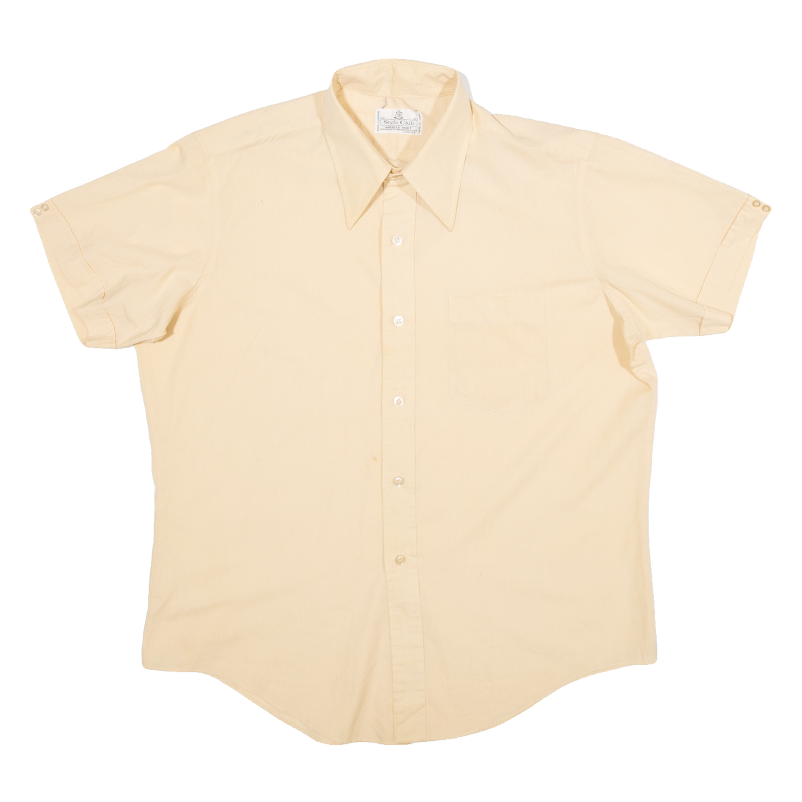 STYLE CLUB Mens Plain Shirt Beige L Refurbished - N/A refurbished available on Cerqular