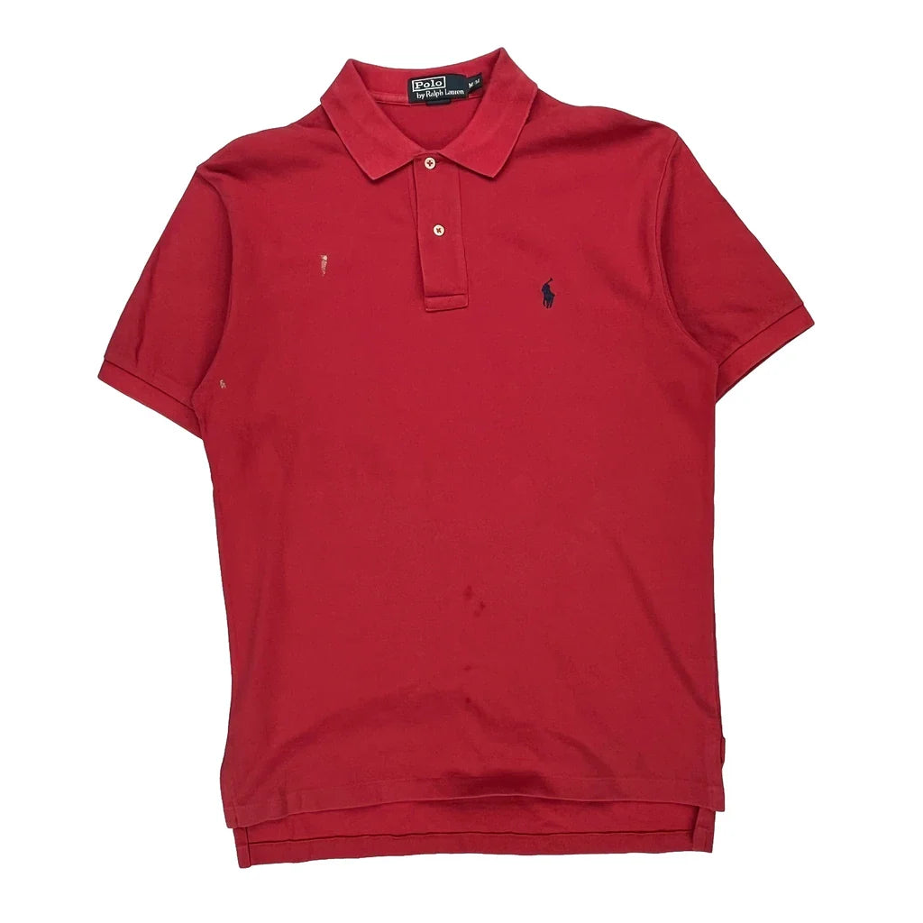 Polo By Ralph Lauren Polo Shirt - Medium Red Cotton Refurbished - Thrifted (note: this is a term often used to describe second- refurbished available on Cerqular