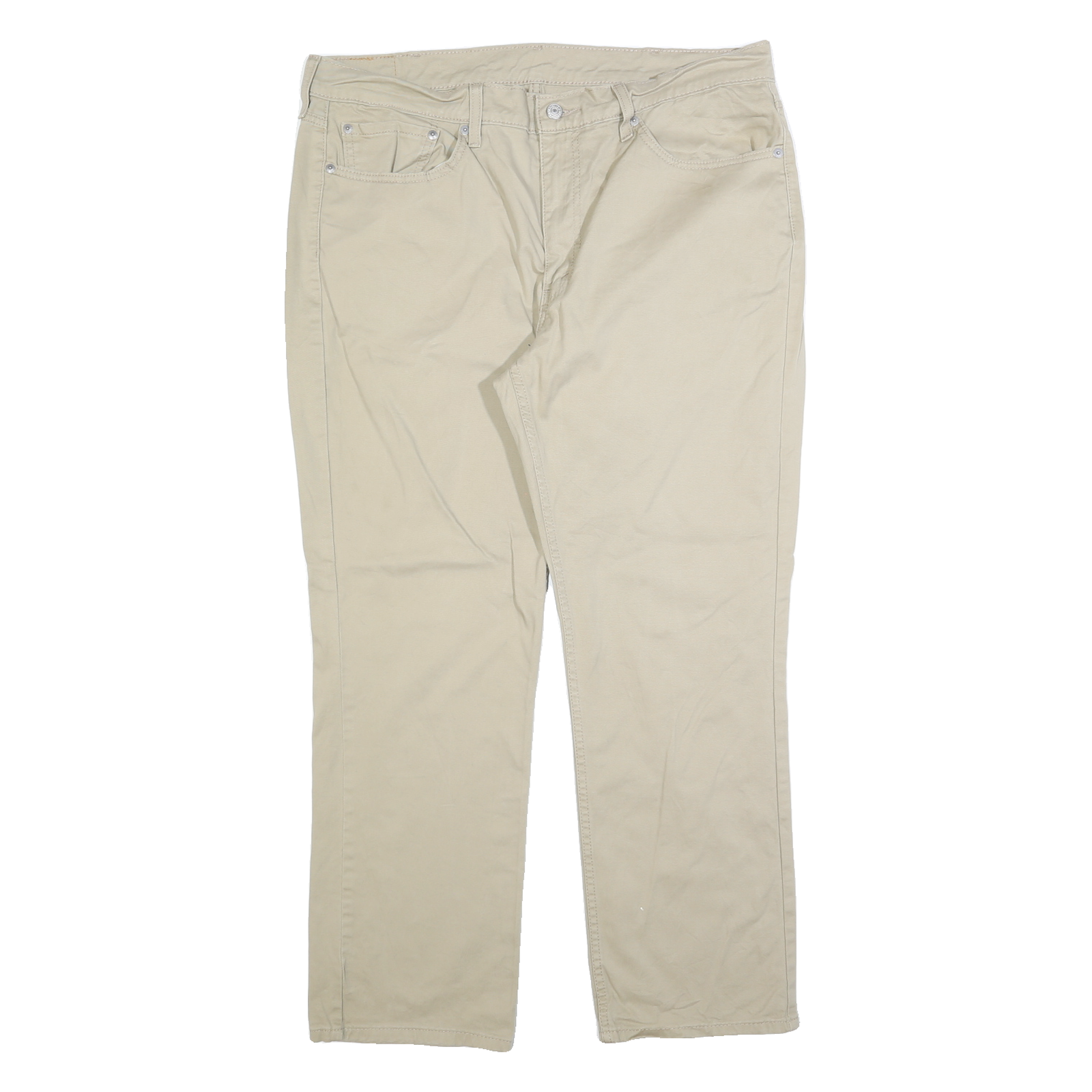 LEVI'S Mens Cotton Blend Beige Regular Straight Trousers W38 L30 Classic Zip Refurbished - N/A refurbished available on Cerqular