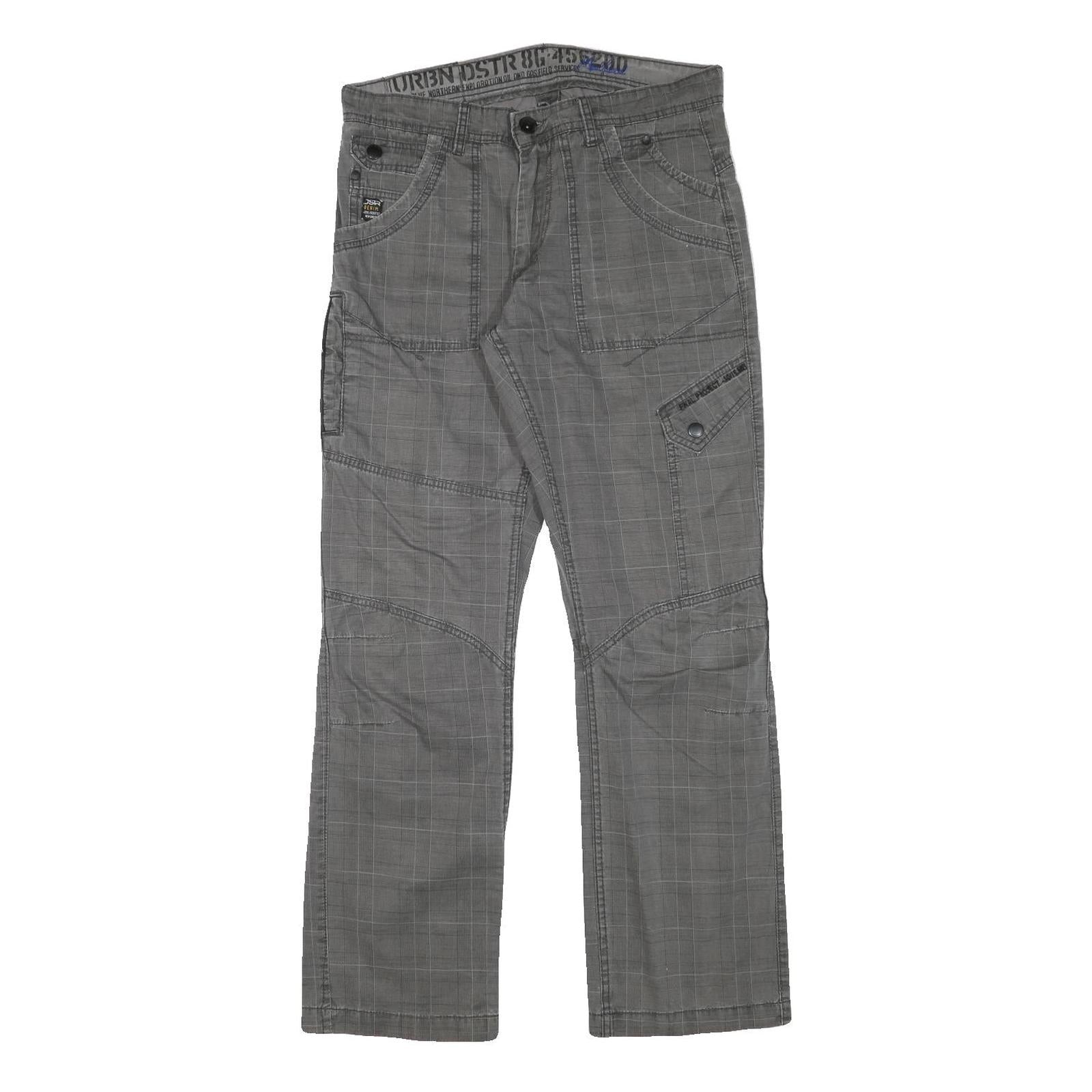 URBN DSTR Mens Regular Fit Cotton Blend Grey Straight Trousers W31 L32 Casual Refurbished - N/A refurbished available on Cerqular
