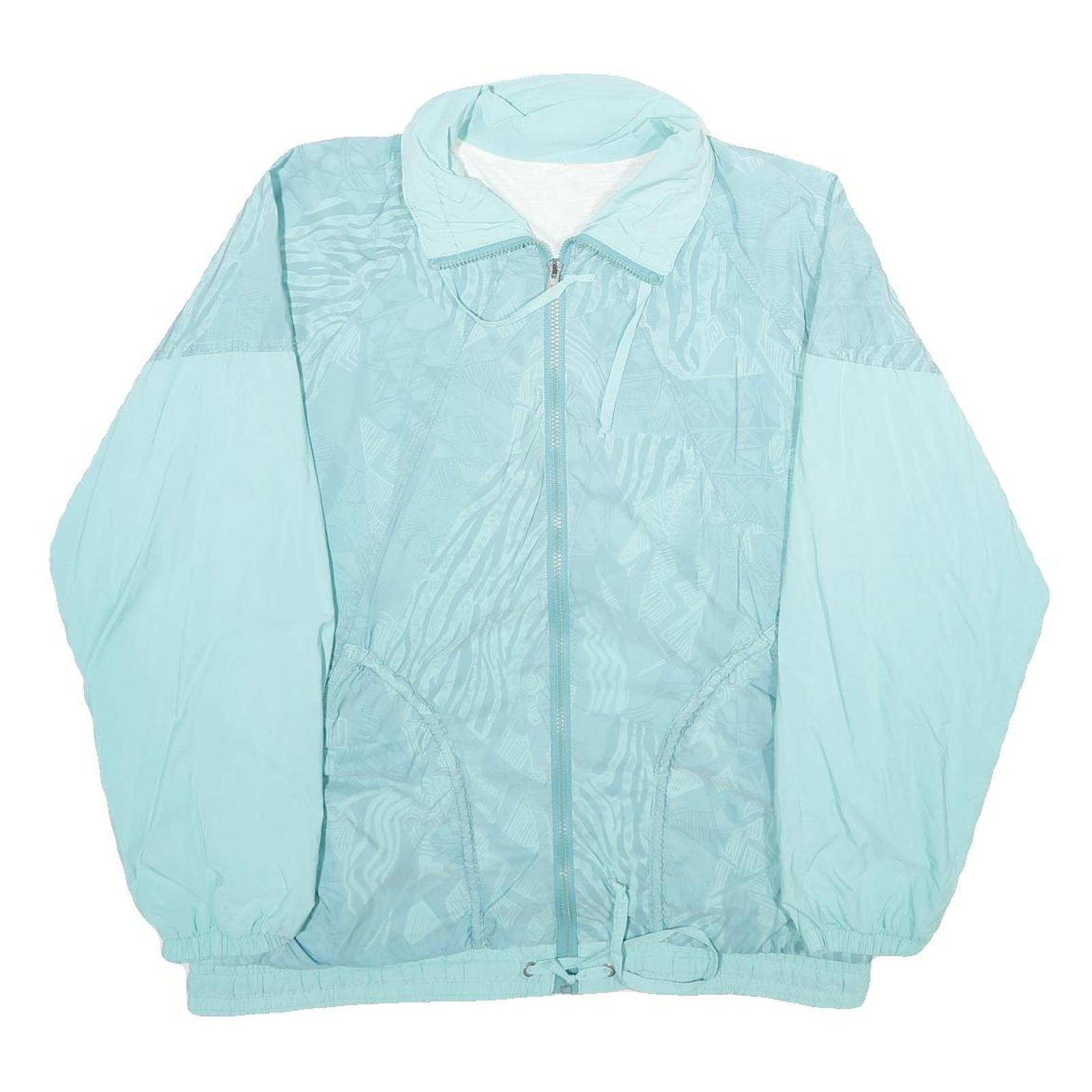HIBERNIA Womens Light Blue Zip Jacket XL Woven Geometric Pattern Lightweight Refurbished - N/A refurbished available on Cerqular