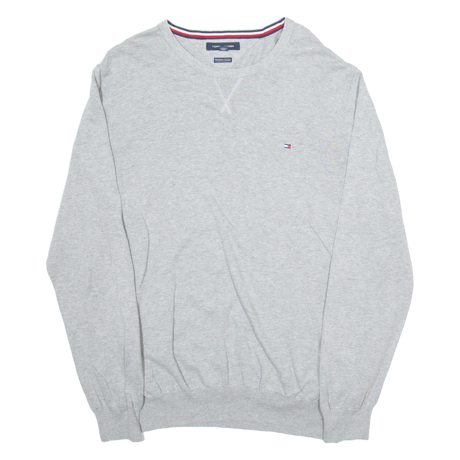 TOMMY HILFIGER Mens Jumper Grey Tight Knit XL Refurbished - N/A refurbished available on Cerqular