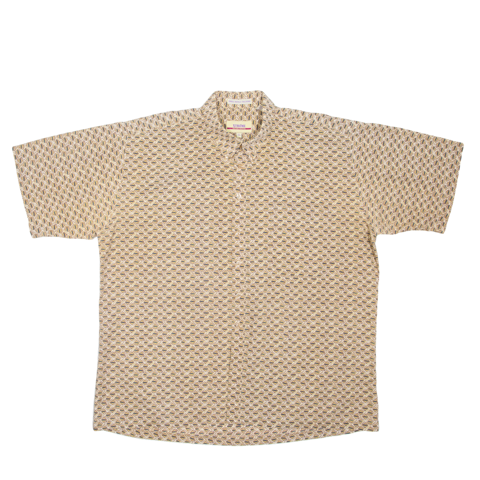 XTREME Mens Shirt Beige Crazy Pattern XL Refurbished - N/A refurbished available on Cerqular
