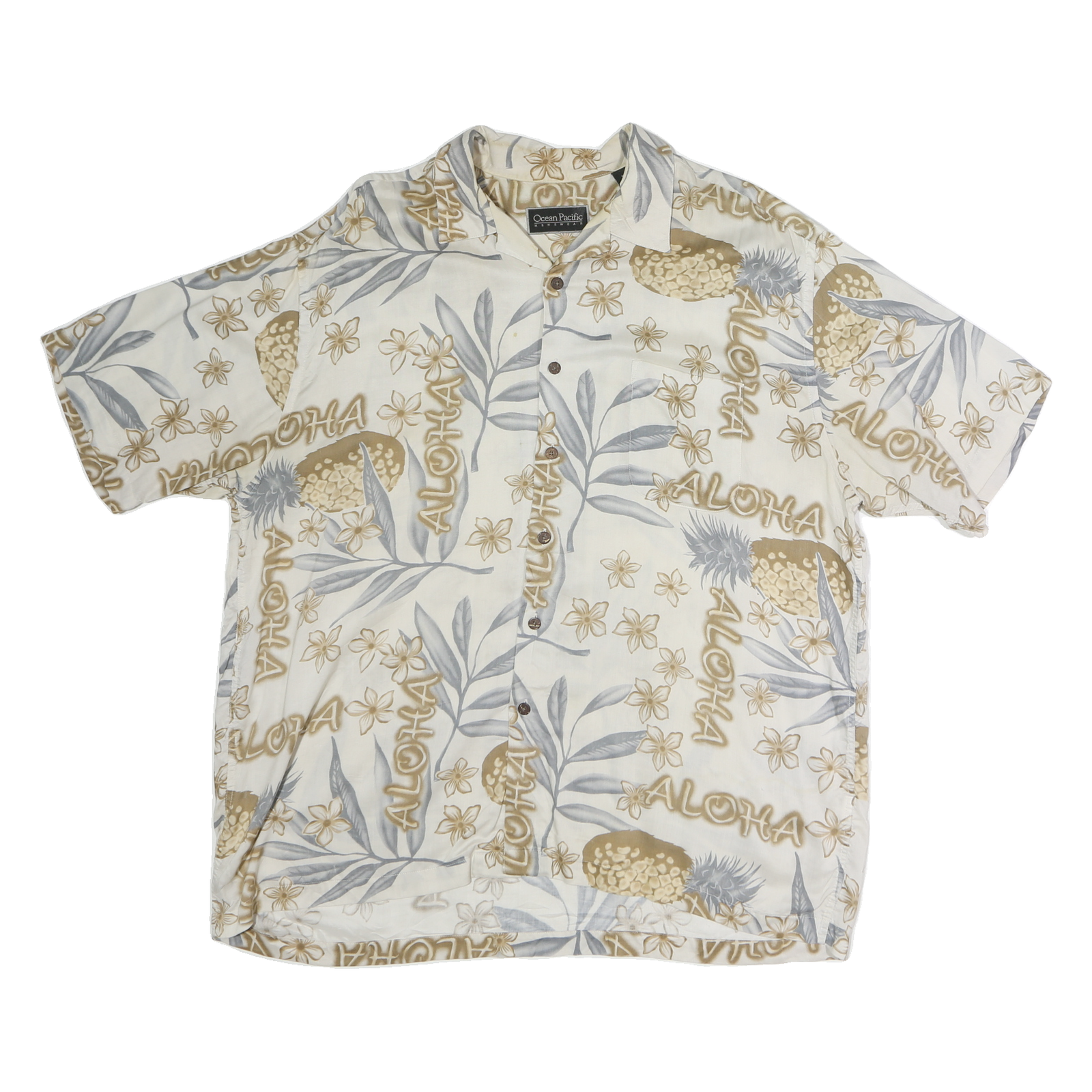 Buy OCEAN PACIFIC Mens Cream & Beige Hawaiian Shirt M Cotton Tropical Summer Refurbished - $15.59 OCEAN PACIFIC Mens Cream & Beige Hawaiian Shirt M Cotton Tropical Summer Refurbished - N/A refurbished available on Cerqular