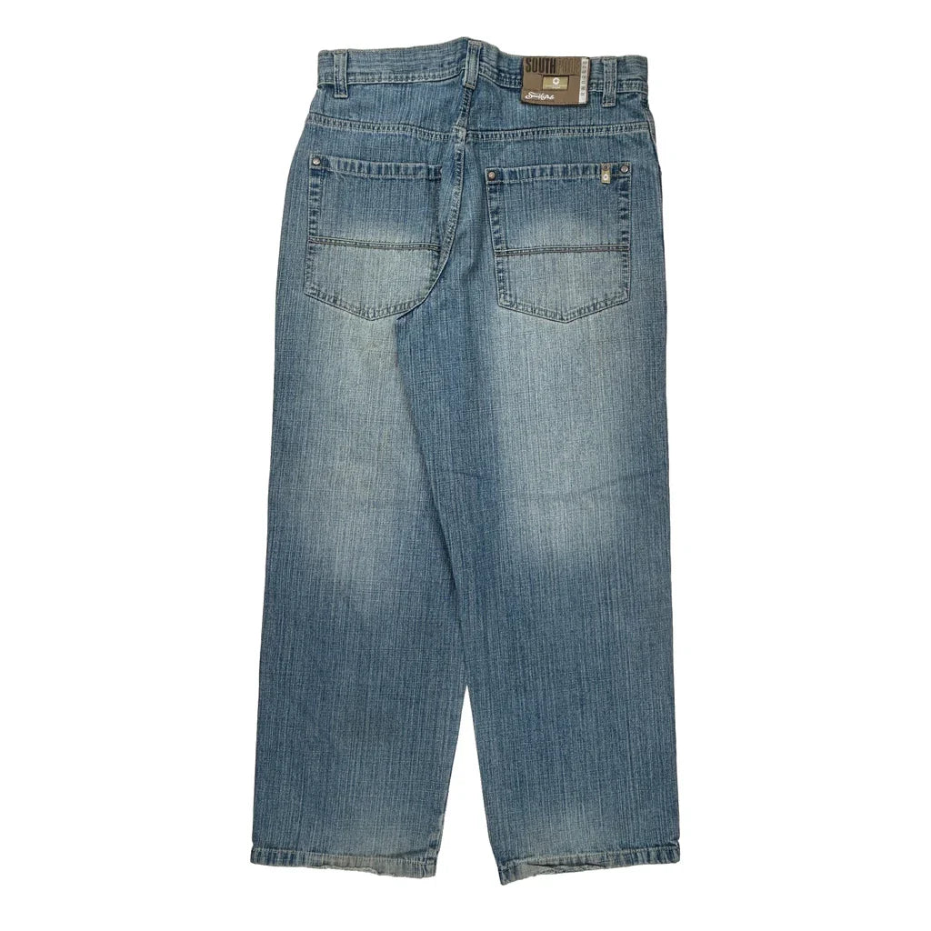 Southpole Wide Leg Jeans - 34W 28L Blue Denim Refurbished - Thrifted (note: this is a term often used to describe second- refurbished available on Cerqular