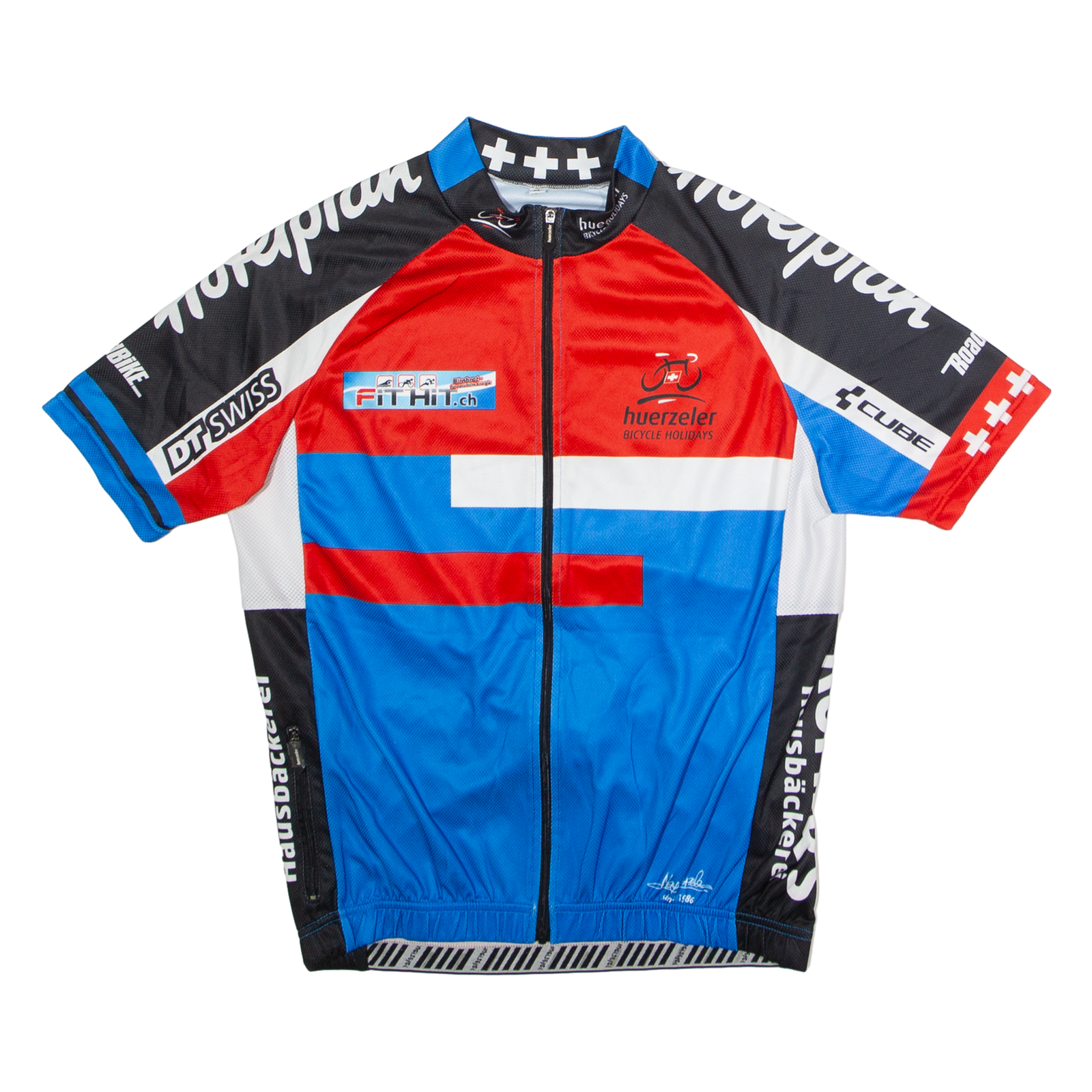 MAX HUERZELER Full Zip Cycling Mens Jersey Blue High Neck M Refurbished - N/A refurbished available on Cerqular