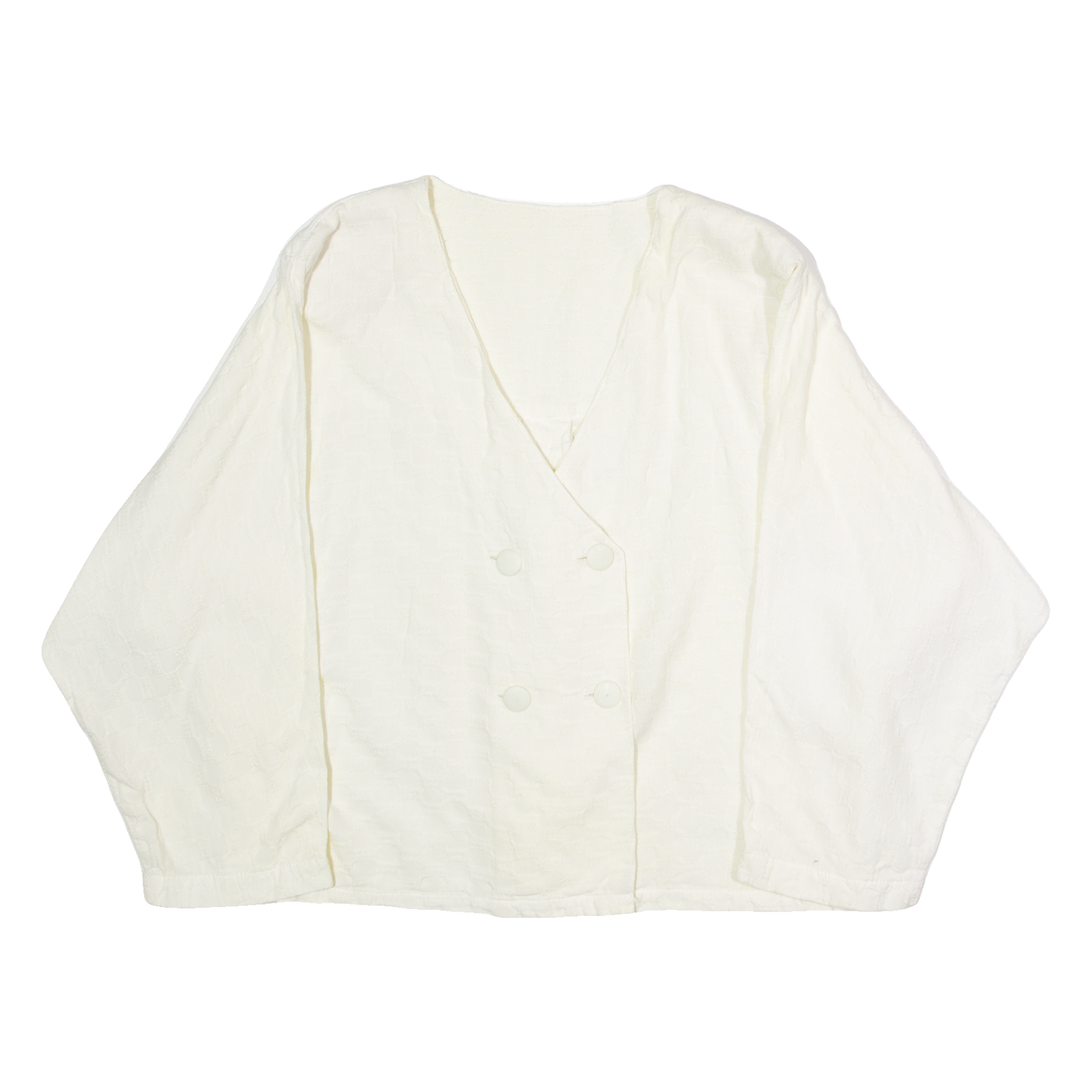 Womens Blazer Jacket White 90s Check ONE SIZE Refurbished - N/A refurbished available on Cerqular