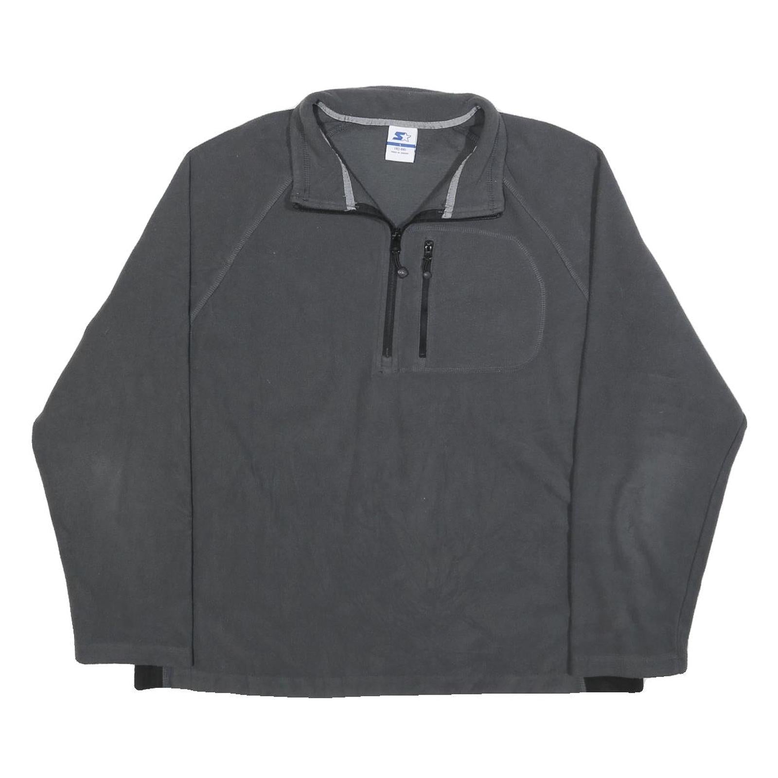 STARTER Mens Grey Plain Full Zip Pullover Basic Knit L Sportswear Essentials Refurbished - N/A refurbished available on Cerqular