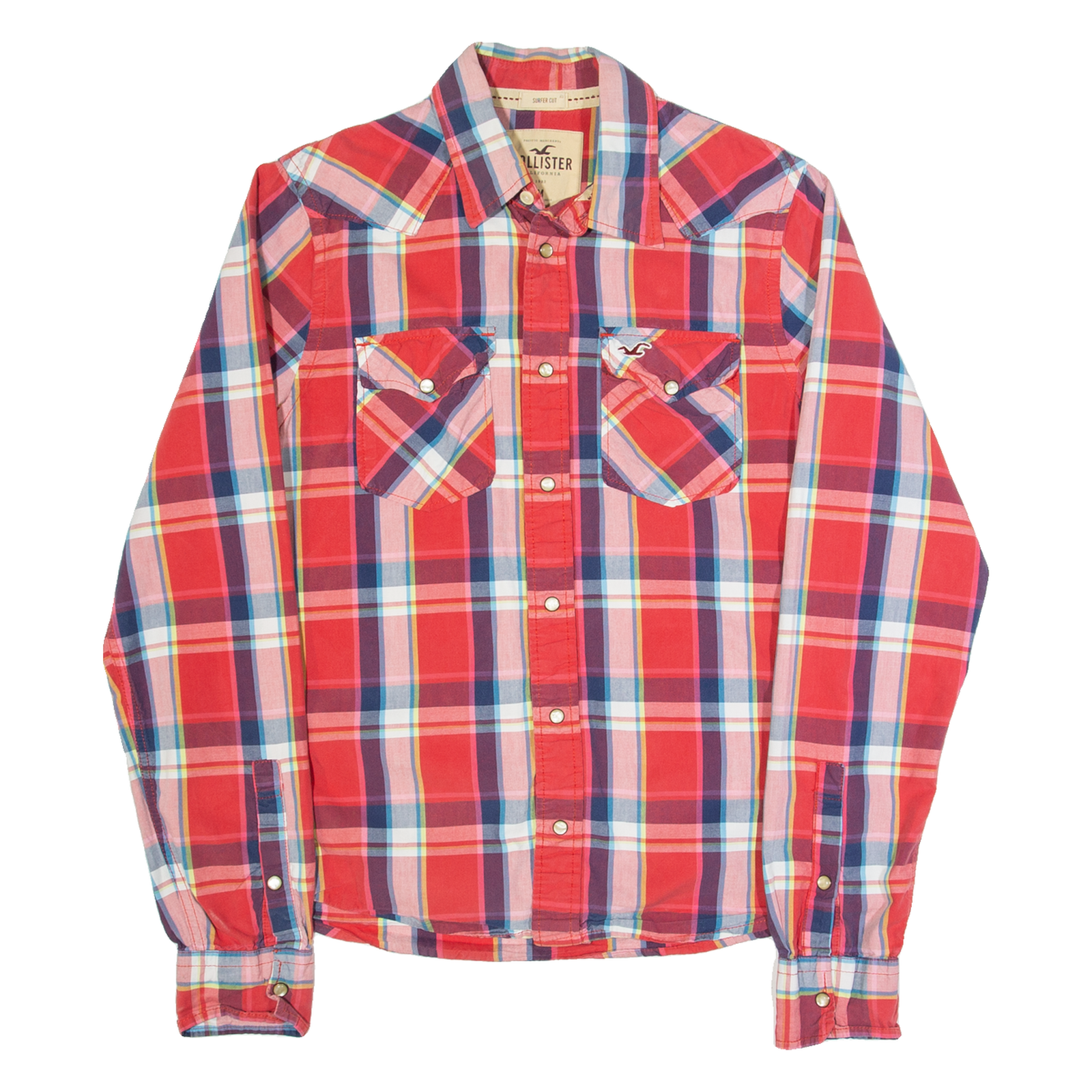 HOLLISTER Surfer Fit Mens Shirt Red Check Long Sleeve S Refurbished - N/A refurbished available on Cerqular