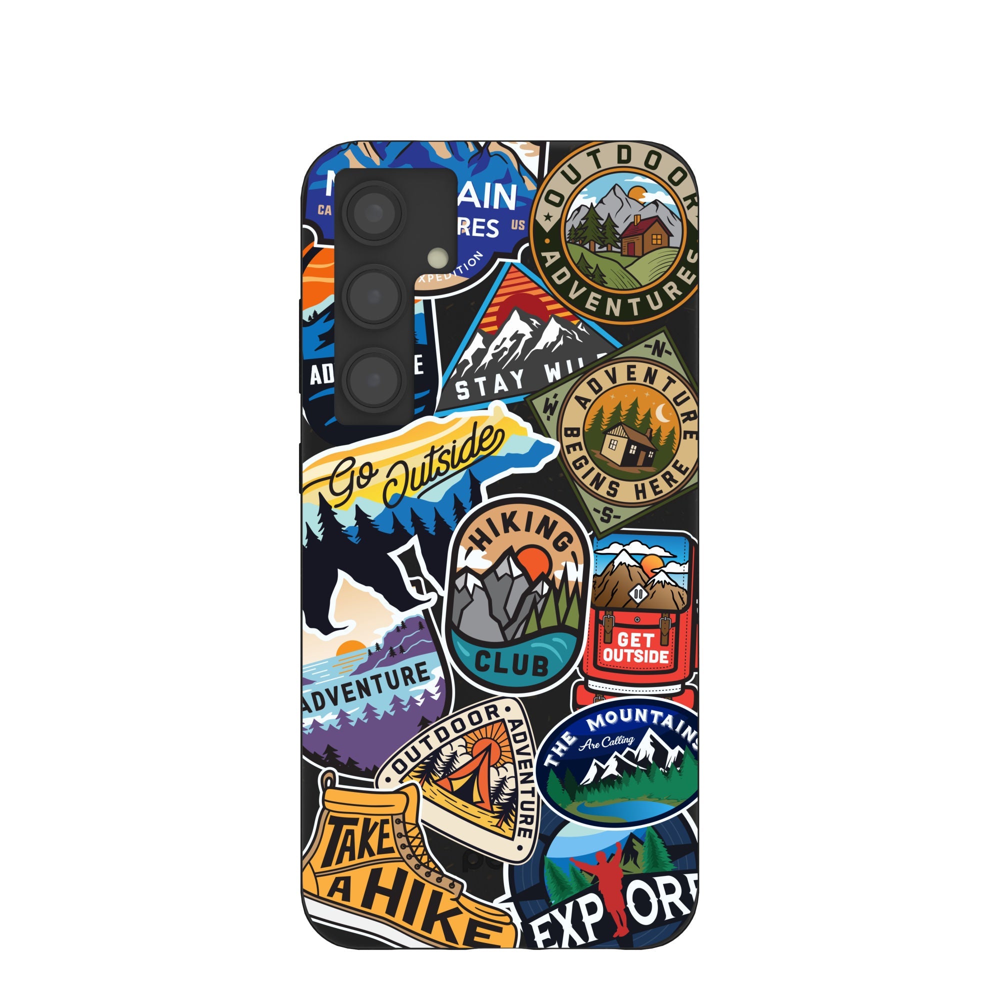 Black Trail Stickers Samsung Galaxy S24+(Plus) Case Refurbished - Pela Case refurbished available on Cerqular