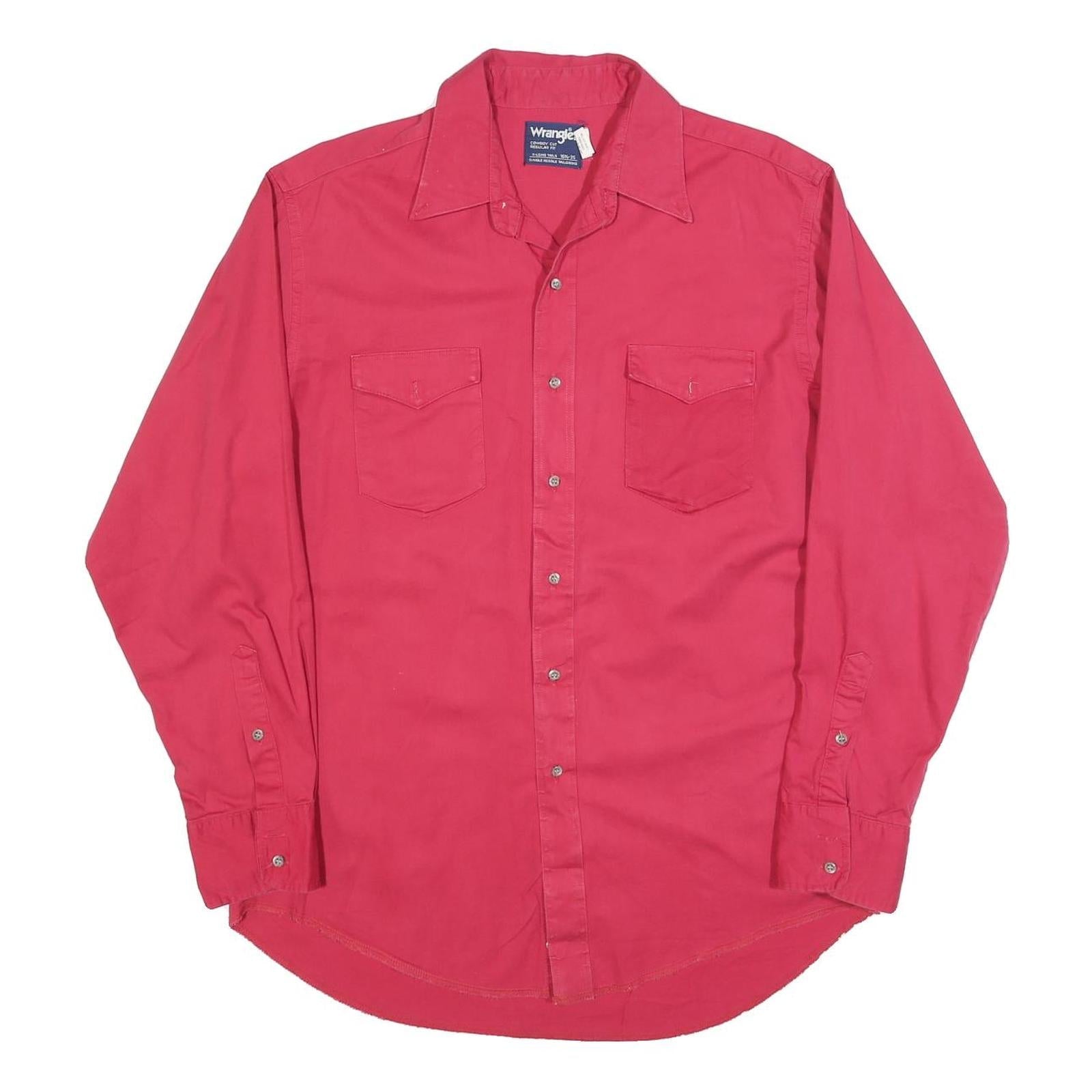WRANGLER Mens Red Long Sleeve Shirt L Cotton Blend Casual Wear Refurbished - N/A refurbished available on Cerqular