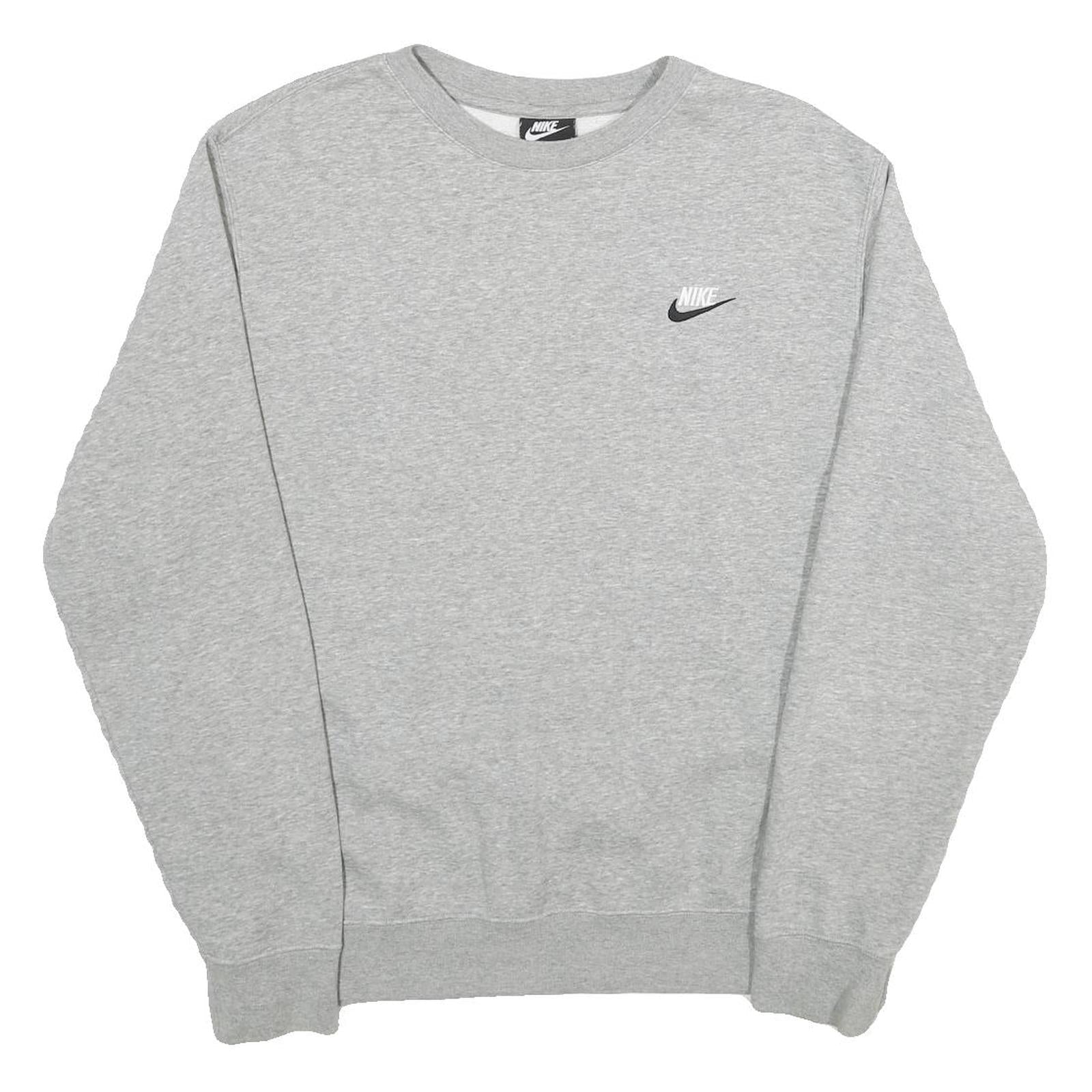 NIKE Mens Grey Crew Neck L Sweatshirt Cotton Blend Casual Comfortable Refurbished - N/A refurbished available on Cerqular