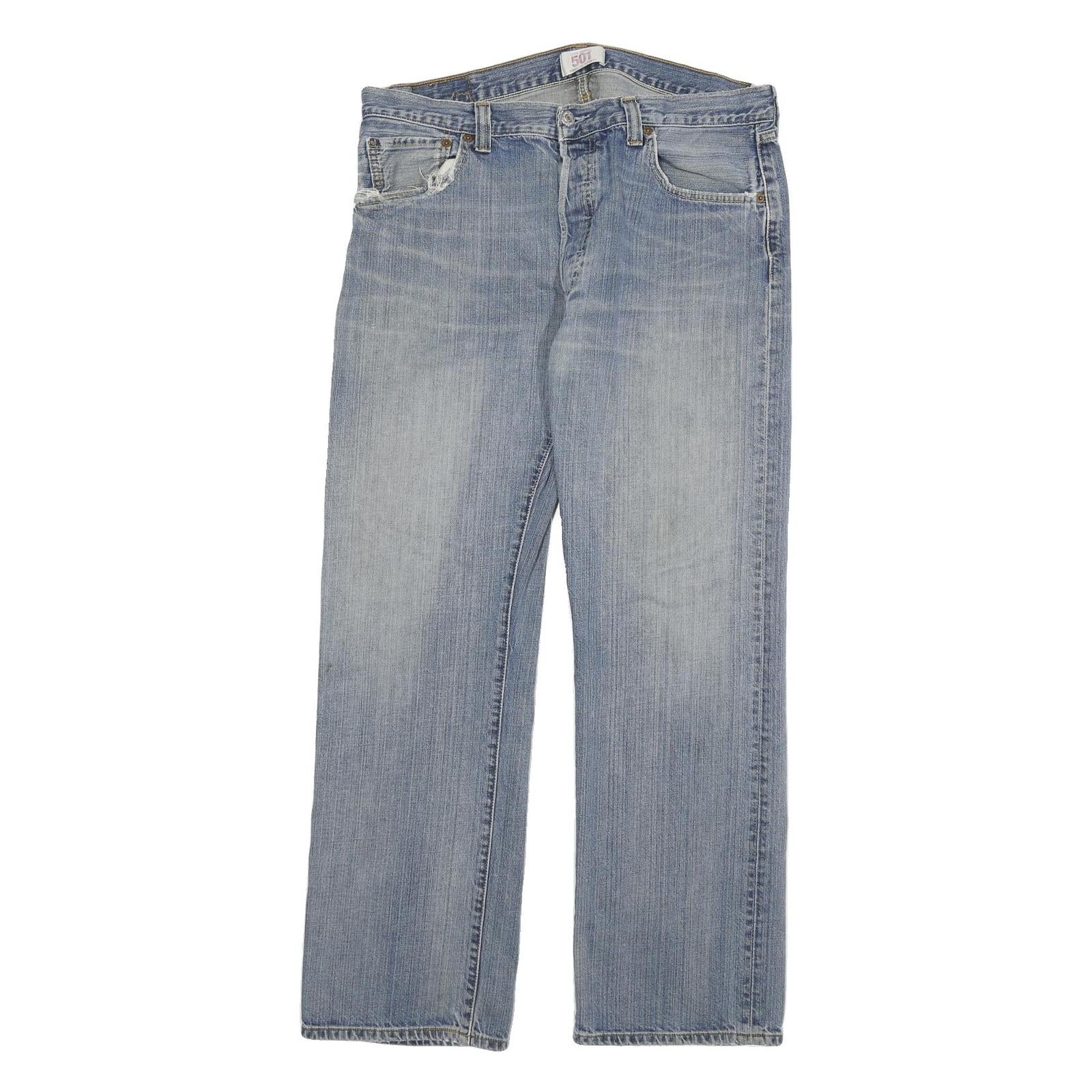 LEVI'S 501 Mens Jeans Blue Regular Straight Denim Medium W32 L29 Classic Button Refurbished - N/A refurbished available on Cerqular