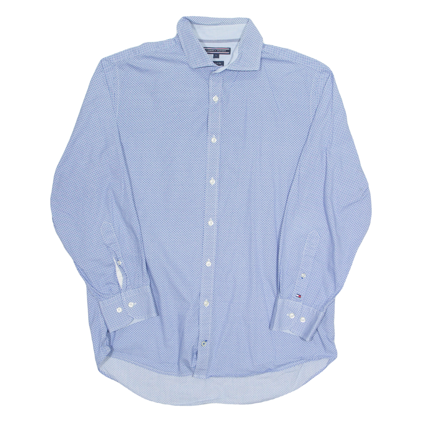 TOMMY HILFIGER Mens Shirt Blue Diamond Long Sleeve L Refurbished - N/A refurbished available on Cerqular