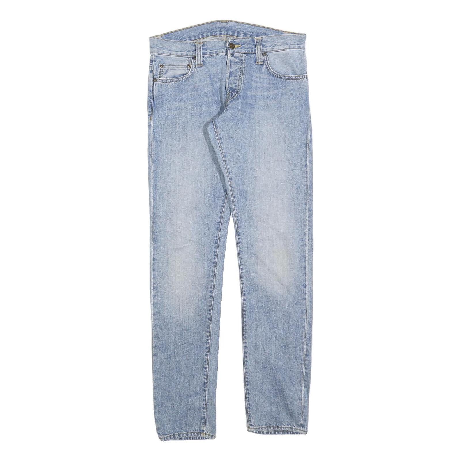 CARHARTT Mens Jeans Blue Slim Skinny Denim Light W32 L32 Cotton Blend Zip Refurbished - N/A refurbished available on Cerqular