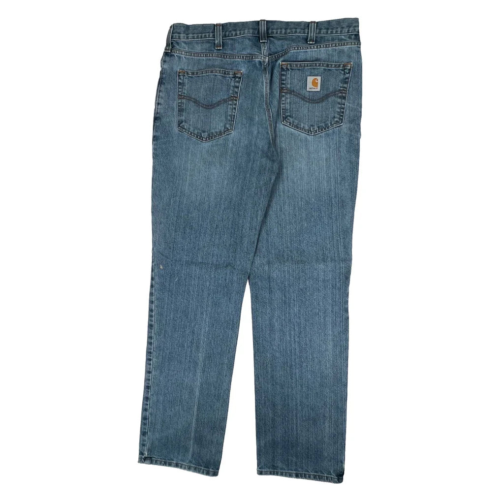 Carhartt Jeans - 35W 34L Blue Cotton Blend Refurbished - Thrifted (note: this is a term often used to describe second- refurbished available on Cerqular