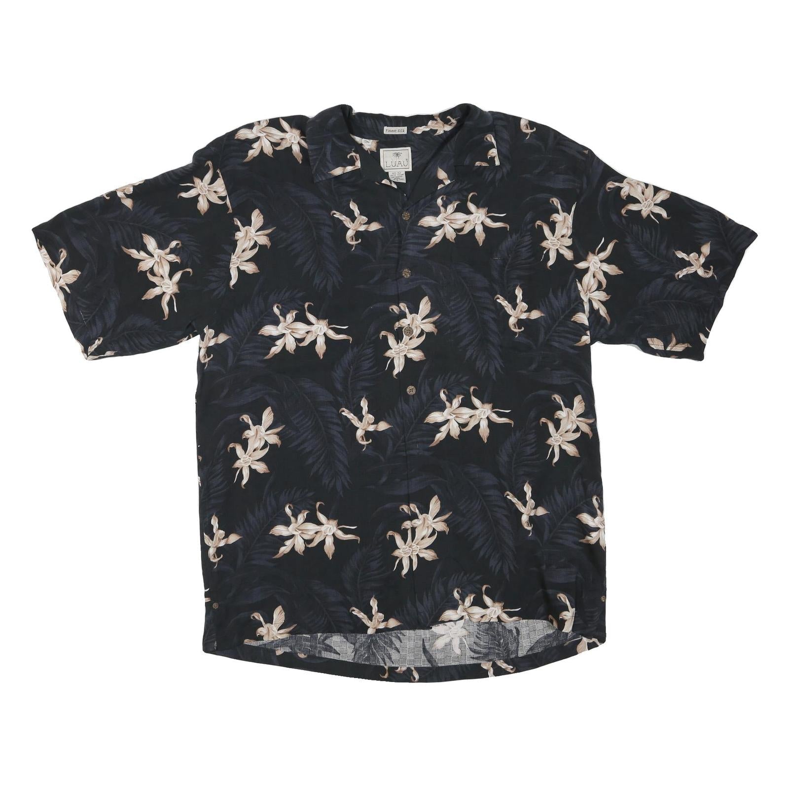Buy LUAU Mens Black & Cream Floral Silk Shirt L Relaxed Fit Tropical Style Refurbished - $25.99 LUAU Mens Black & Cream Floral Silk Shirt L Relaxed Fit Tropical Style Refurbished - N/A refurbished available on Cerqular