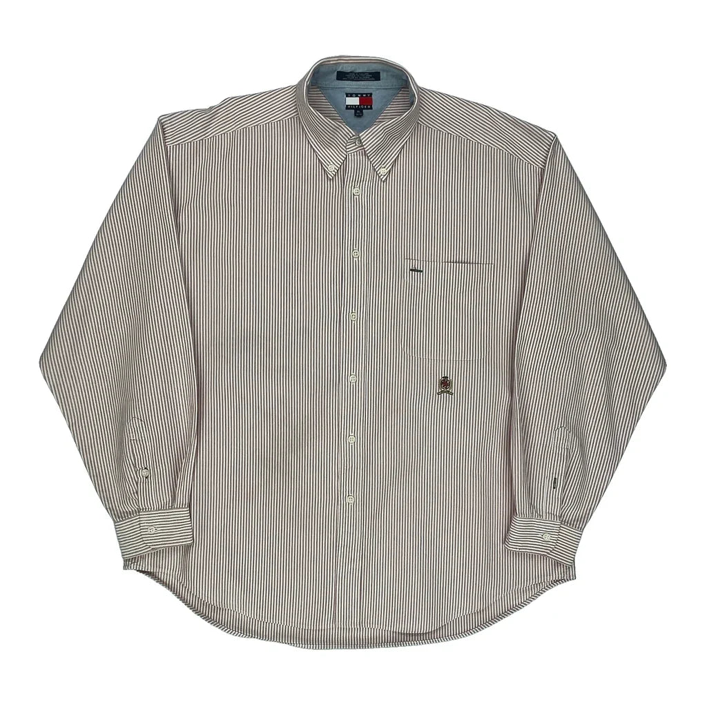 Buy Tommy Hilfiger Striped Shirt - XL Red Cotton Refurbished - $38.85 Tommy Hilfiger Striped Shirt - XL Red Cotton Refurbished - Thrifted (note: this is a term often used to describe second- refurbished available on Cerqular