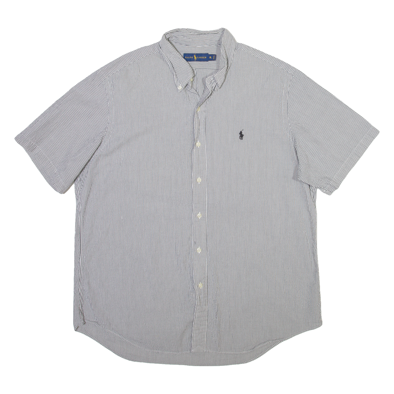 RALPH LAUREN Mens Shirt Grey Striped XL Refurbished - N/A refurbished available on Cerqular