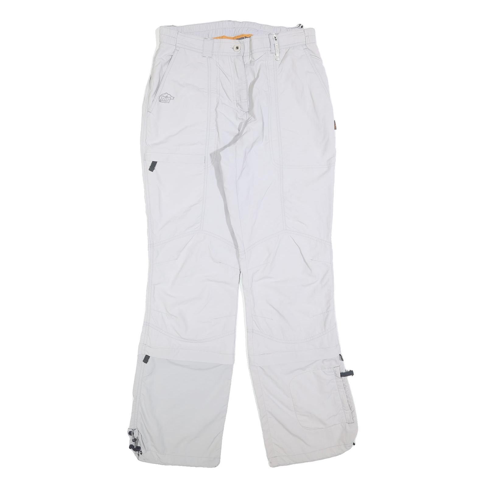 BIG BEAR Womens White Regular Fit Straight Trousers W30 L32 Polyester Blend Zip Refurbished - N/A refurbished available on Cerqular