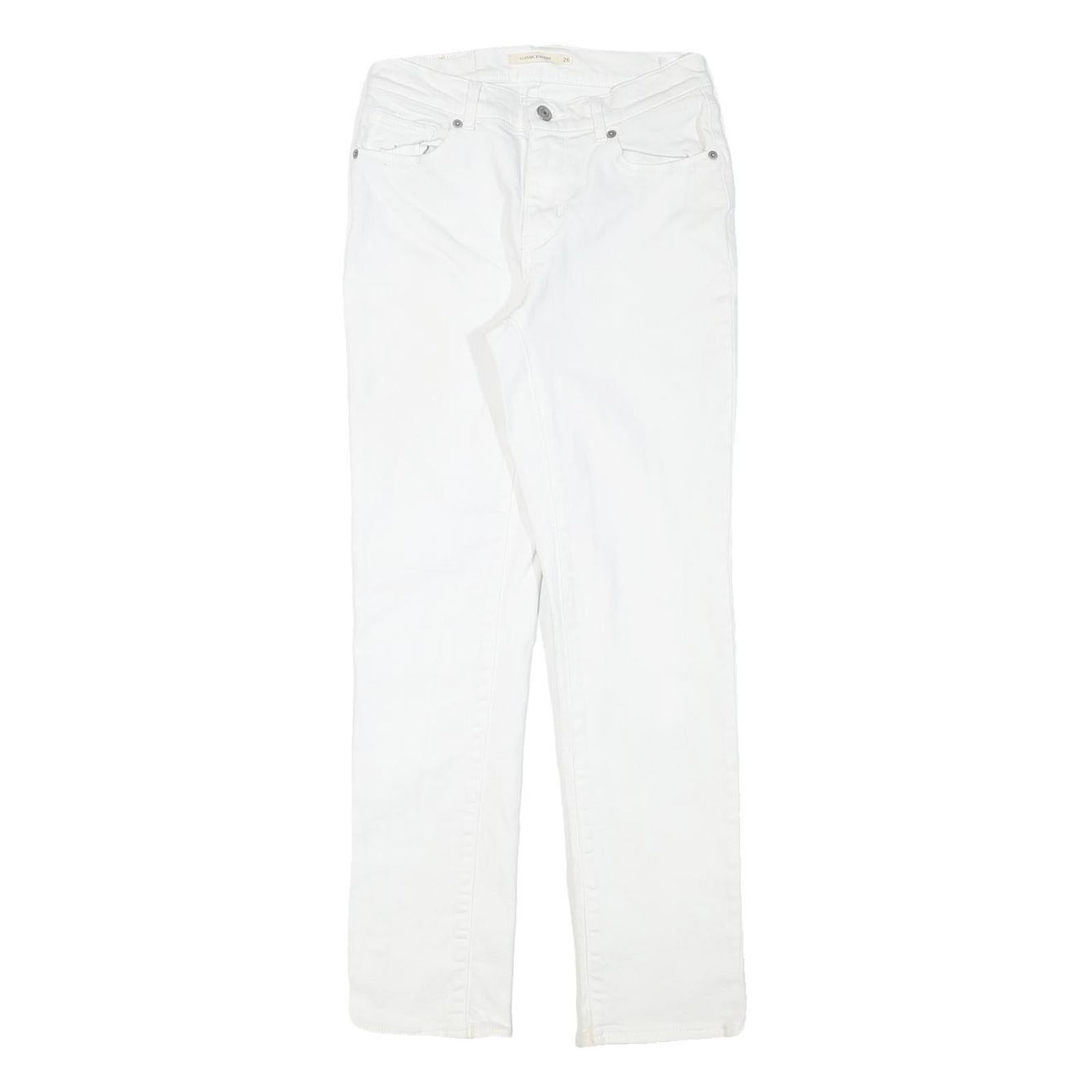 Buy LEVI'S Womens White Regular Fit Straight Denim Jeans W25 L27 Cotton Blend Zip Refurbished - $41.59 LEVI'S Womens White Regular Fit Straight Denim Jeans W25 L27 Cotton Blend Zip Refurbished - N/A refurbished available on Cerqular