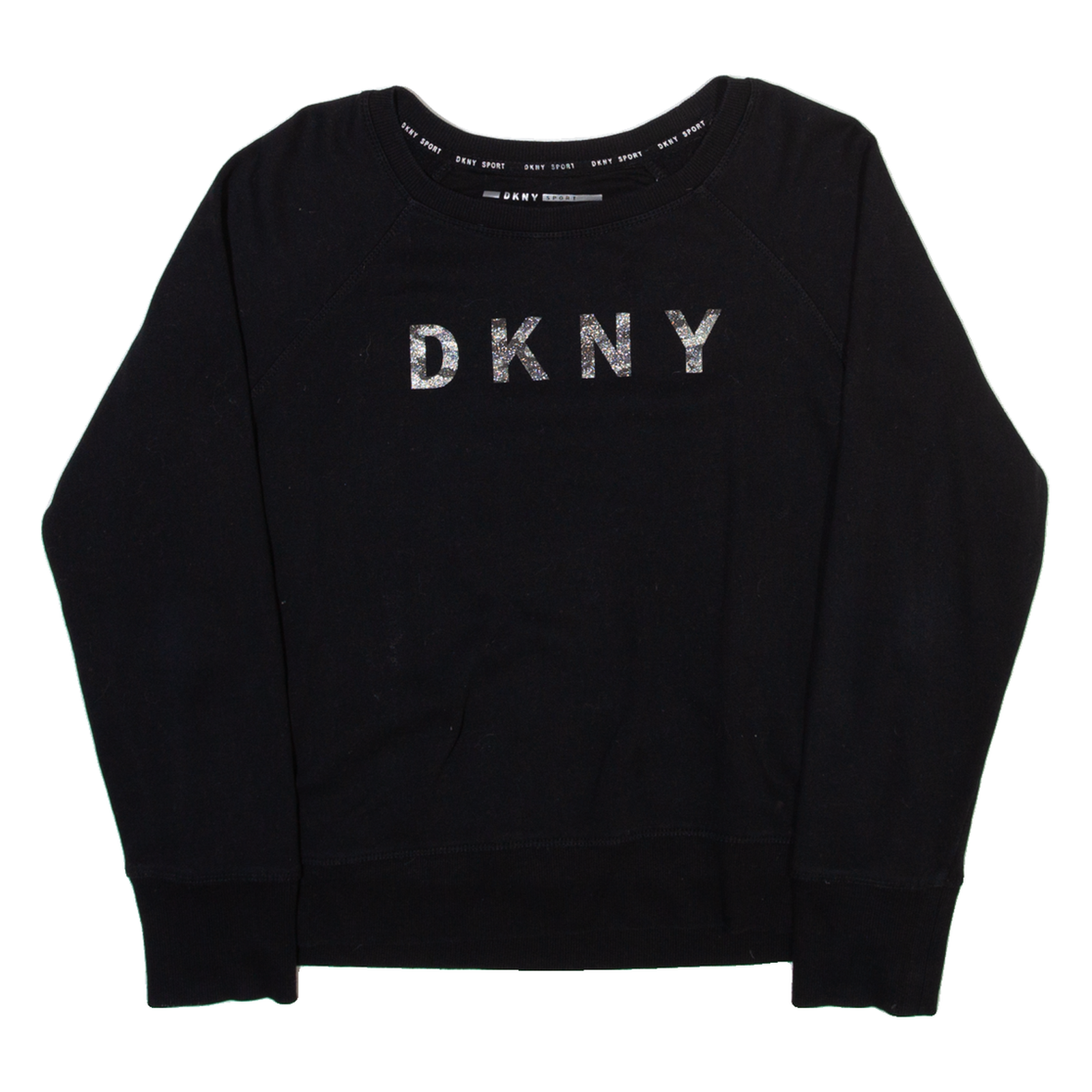 DKNY Womens Sweatshirt Black Crew Neck S Refurbished - N/A refurbished available on Cerqular