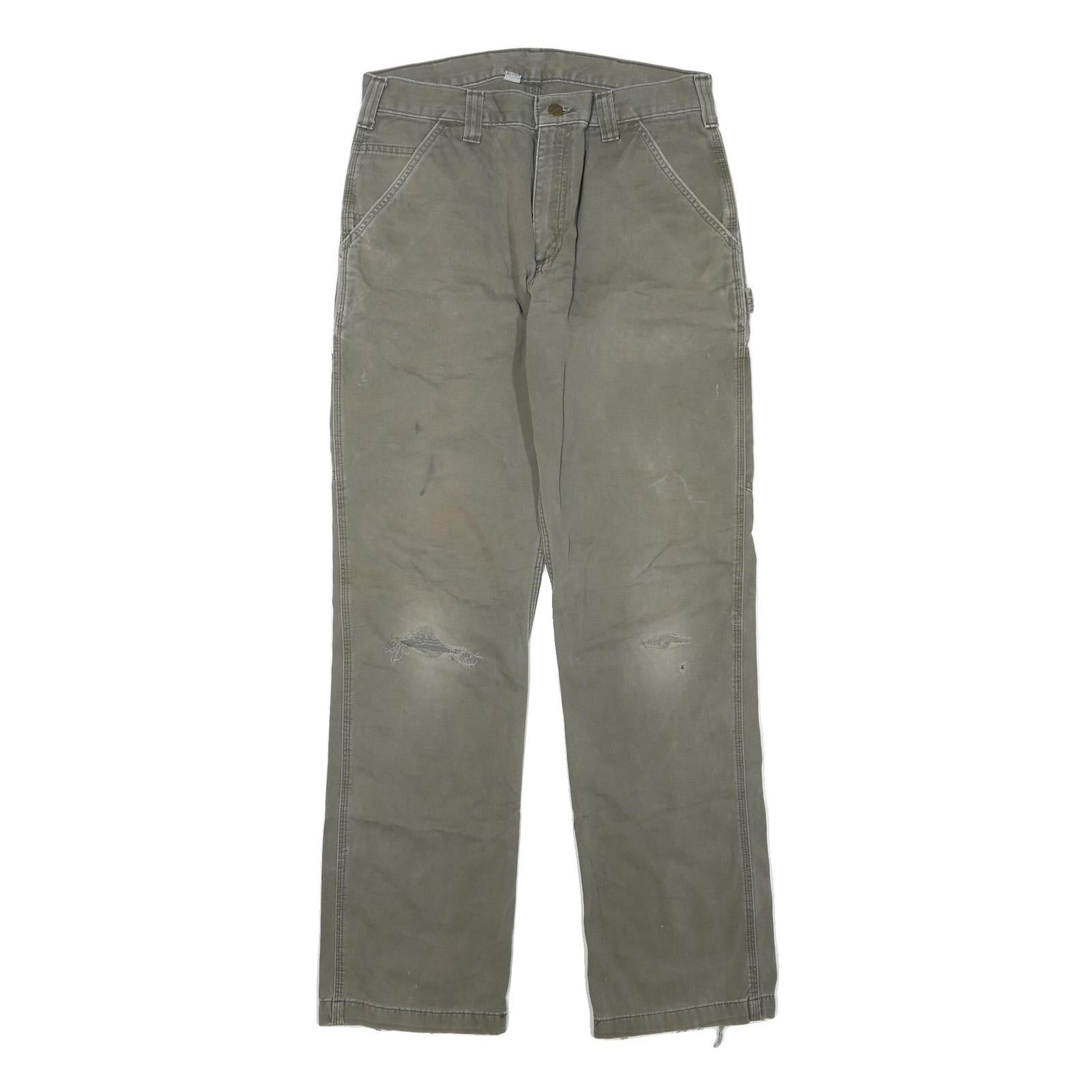 CARHARTT Mens Cotton Blend Regular Cargo Trousers W32 L30 Workwear Durable Refurbished - N/A refurbished available on Cerqular