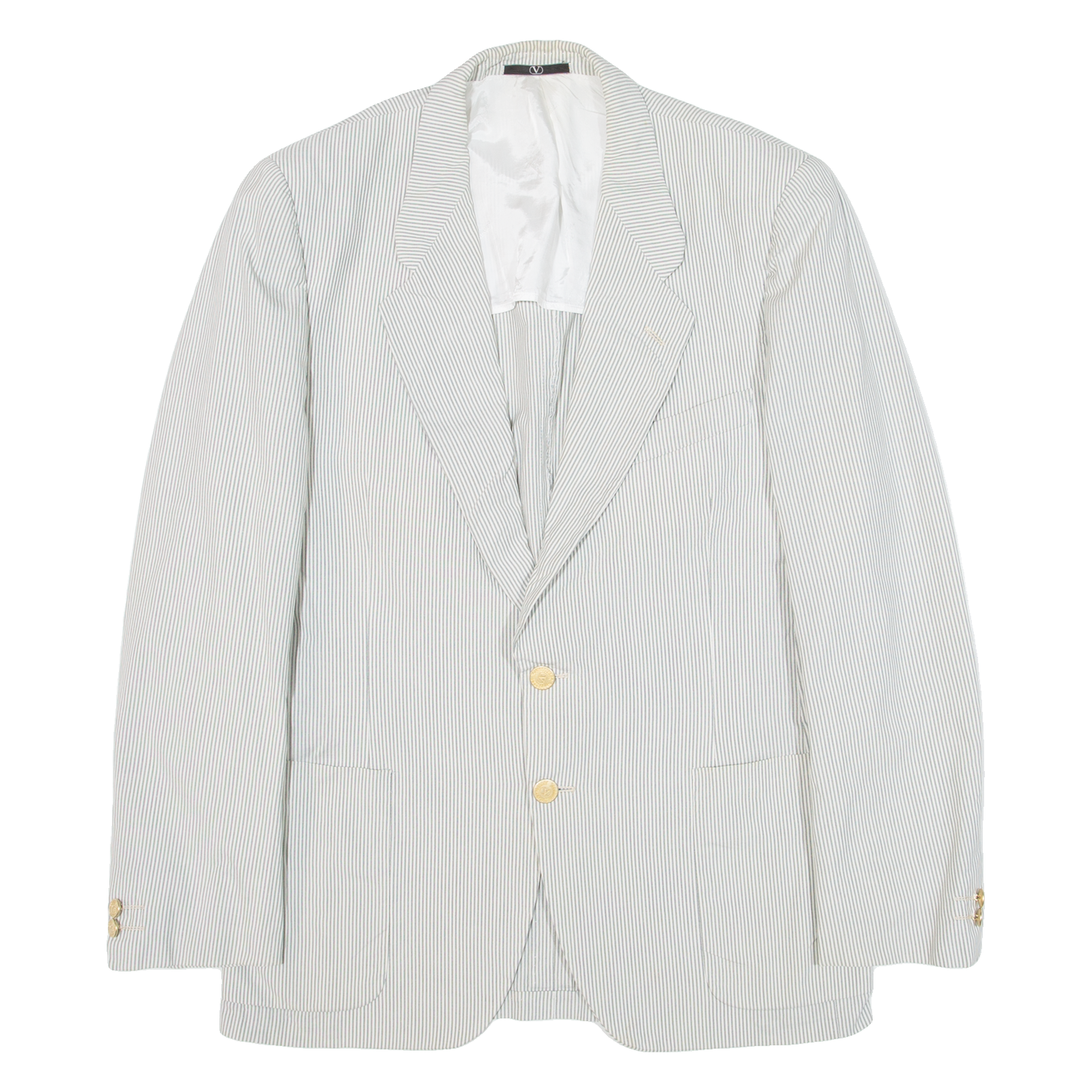 VALENTINO Mens Blazer Jacket Grey Striped M Refurbished - N/A refurbished available on Cerqular