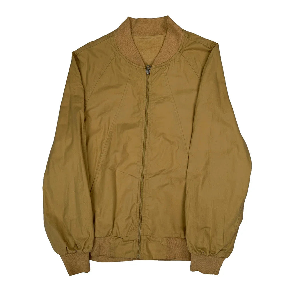 Unbranded Bomber Jacket - Small Beige Polyester Refurbished - Thrifted (note: this is a term often used to describe second- refurbished available on Cerqular