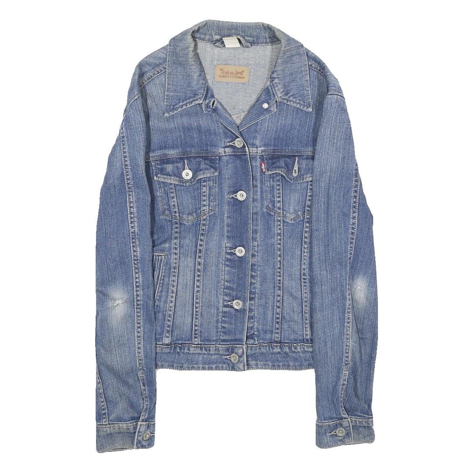 LEVI'S Womens Blue Denim Jacket S Cotton Button Closure Classic Fit Refurbished - N/A refurbished available on Cerqular
