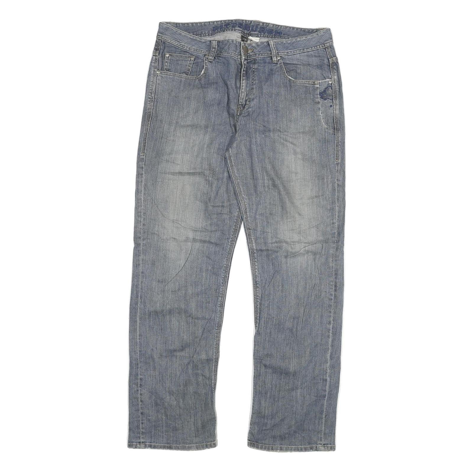 PITTSBURGH Mens Jeans Blue Regular Straight Denim W34 L31 Zip Refurbished - N/A refurbished available on Cerqular