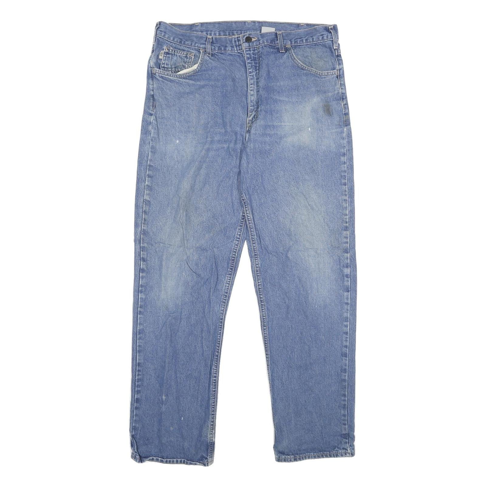 CARHARTT Mens Relaxed Blue Denim Jeans W38 L31 Classic Cotton Zip Pockets Refurbished - N/A refurbished available on Cerqular