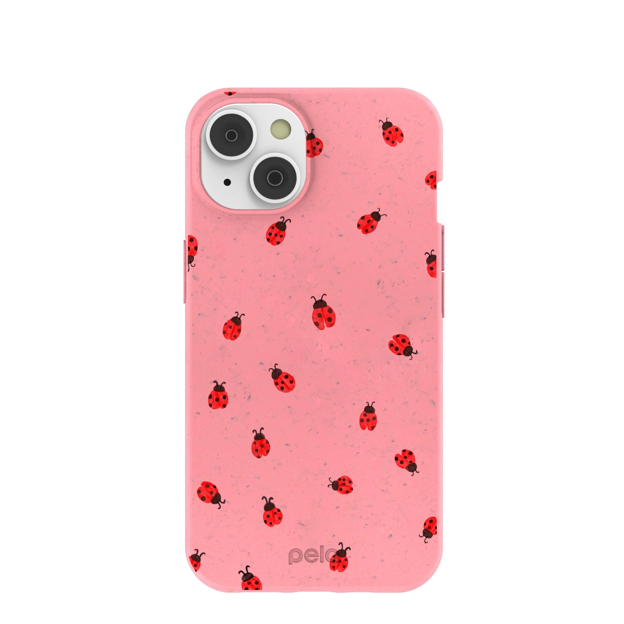 Bubblegum Pink Rosy Ladybug iPhone 14/16e Case Refurbished - Pela Case refurbished available on Cerqular
