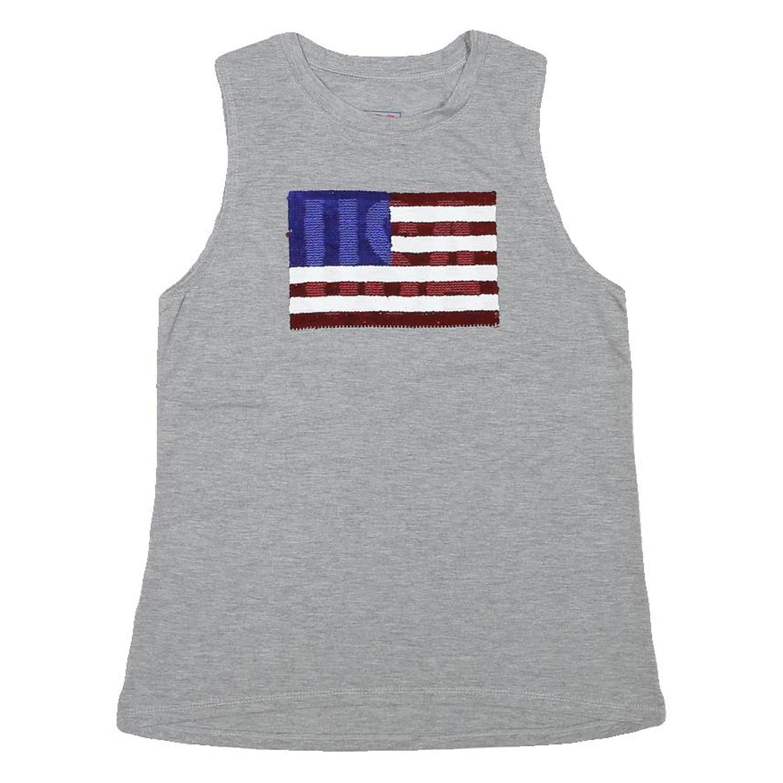 MODERN LUX Womens Grey Graphic Sleeveless Crew Neck T-Shirt M Casual Summer Refurbished - N/A refurbished available on Cerqular