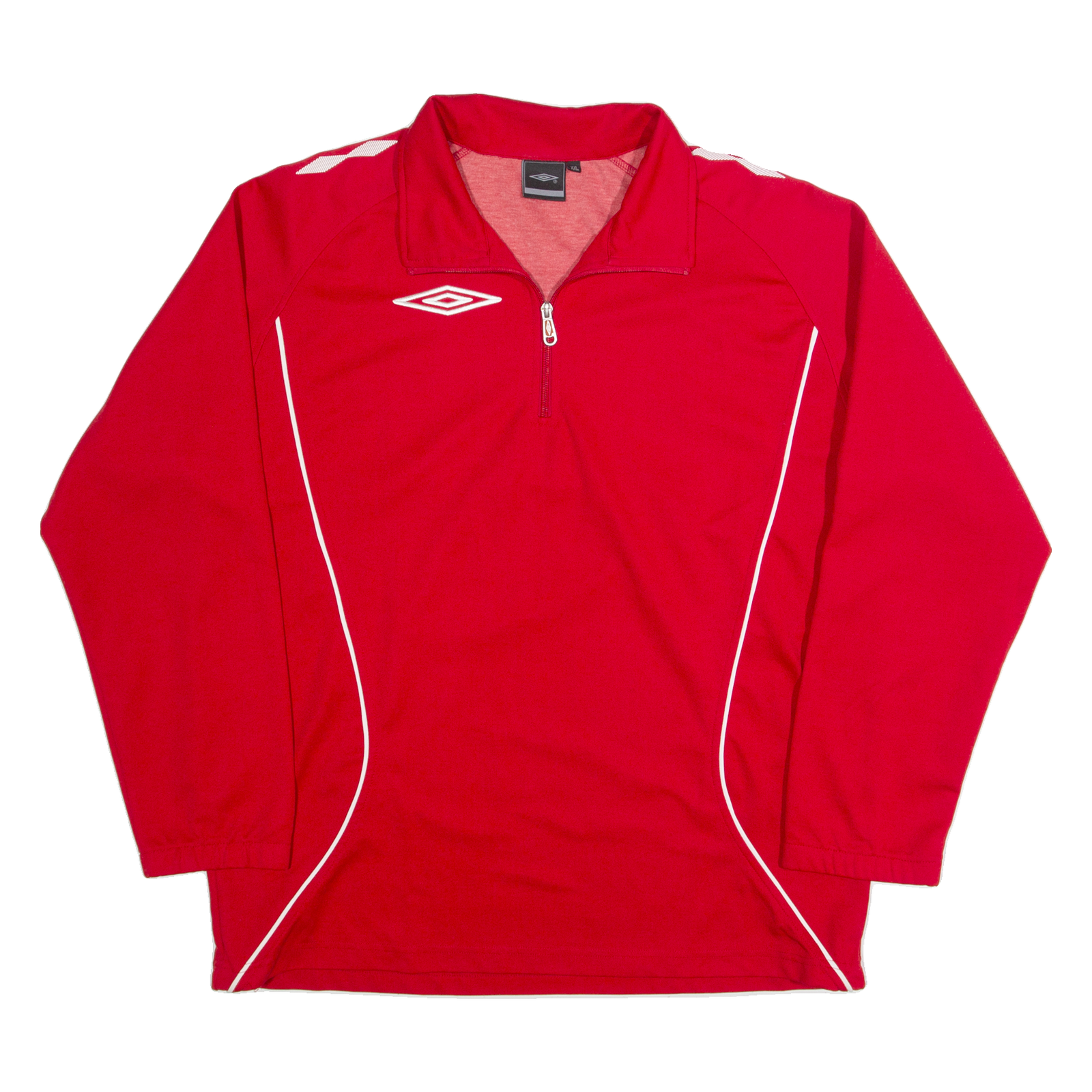 UMBRO Mens Sweatshirt Red 1/4 Zip 90s 2XL Refurbished - N/A refurbished available on Cerqular