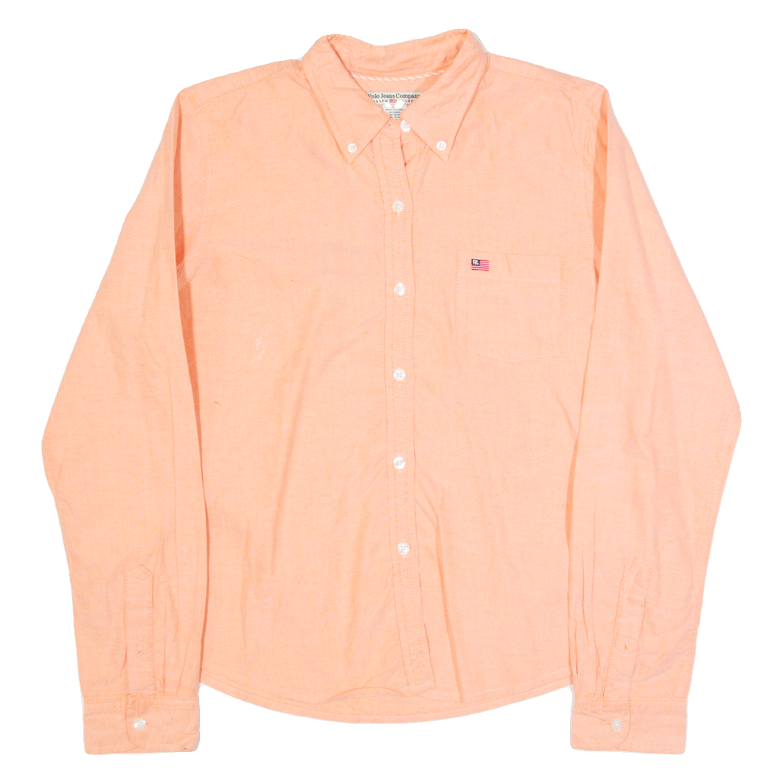 RALPH LAUREN POLO JEANS COMPANY Womens Plain Shirt Pink Long Sleeve L Refurbished - N/A refurbished available on Cerqular